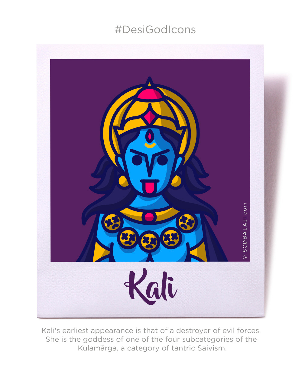 Desi Gods iconography by SCD Balaji: #5 Kali icon