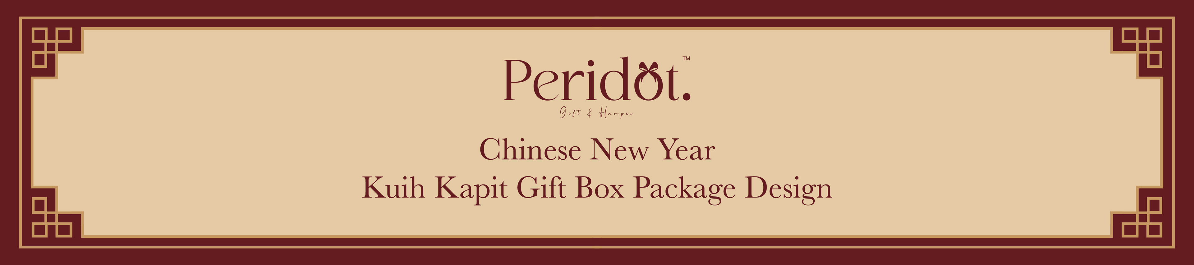 Peridot Chinese New Year Kuih Kapit gift box package design: title banner, illustration and package design by Atma Studios