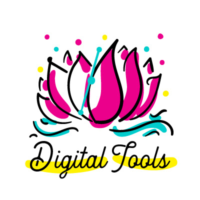 Artpreneur creative program hand-drawn icon: Digital Tools icon, a lotus