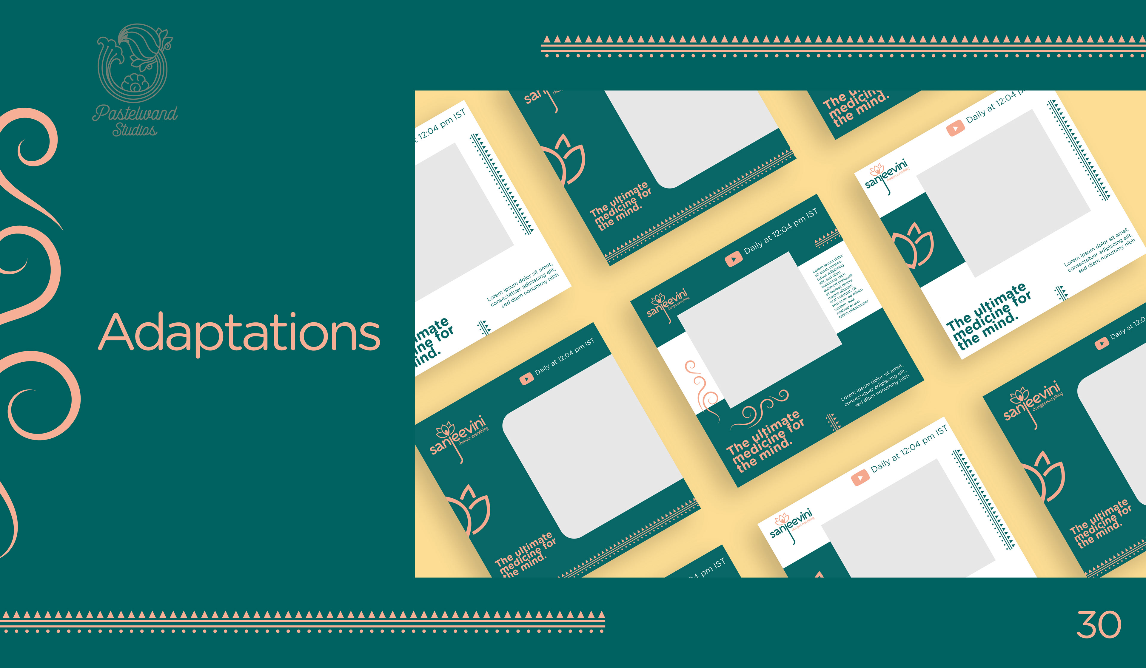 Sanjeevini spiritual brand guidelines: social media template adaptations grid
