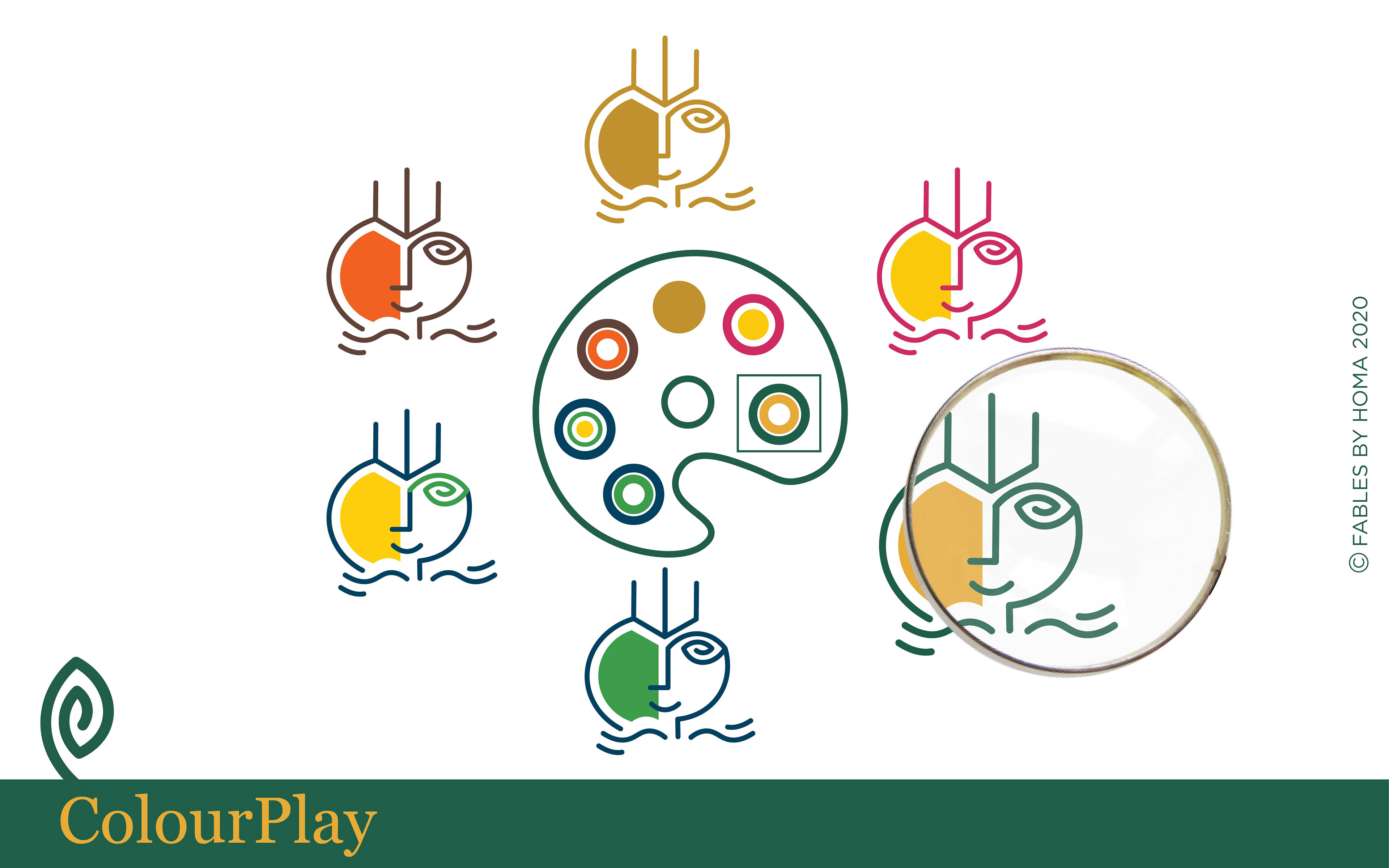 Dhanvantari Temple brand: colour play options for the logo
