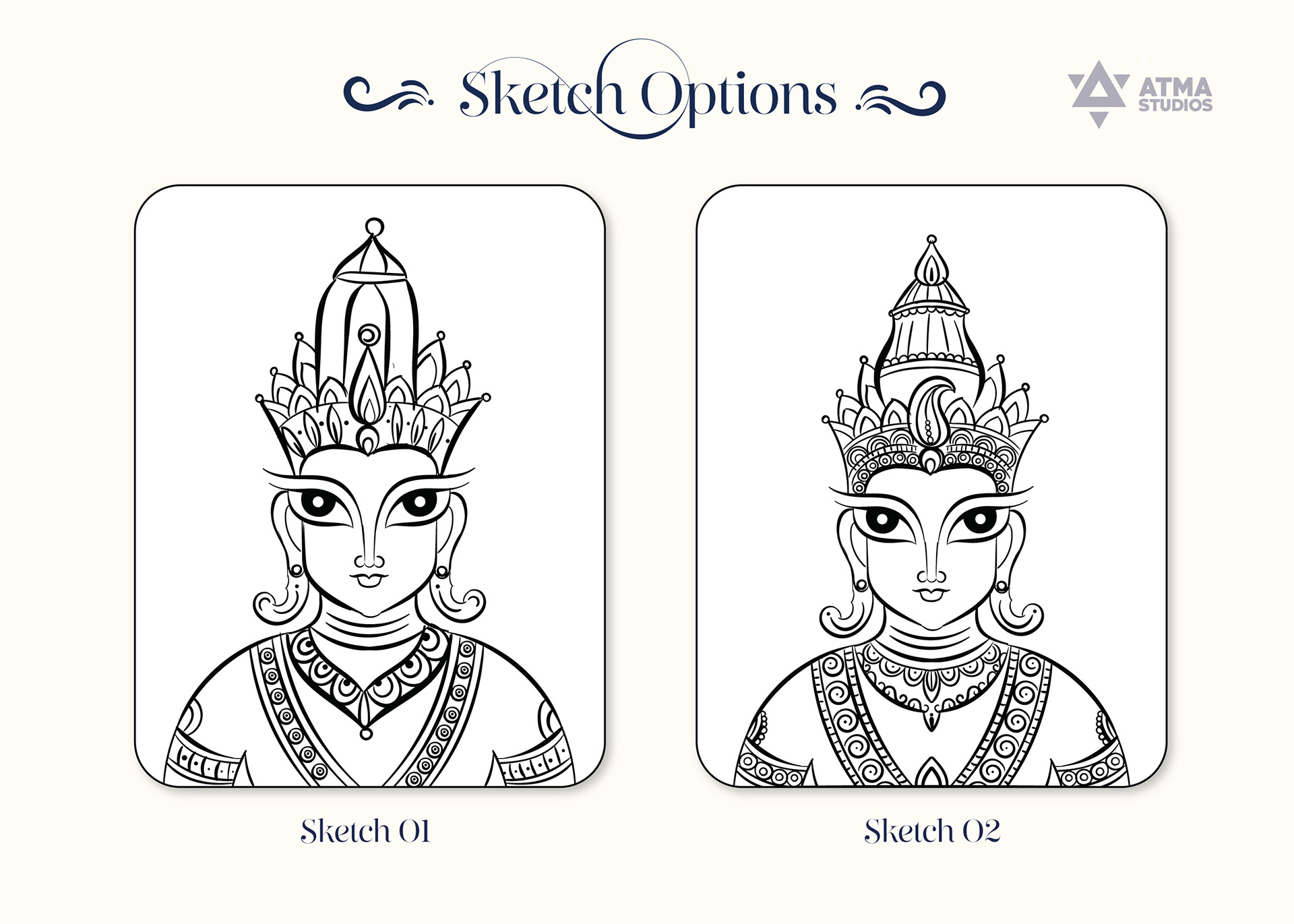 The One kids T-shirt illustrations: sketch options for the deity face