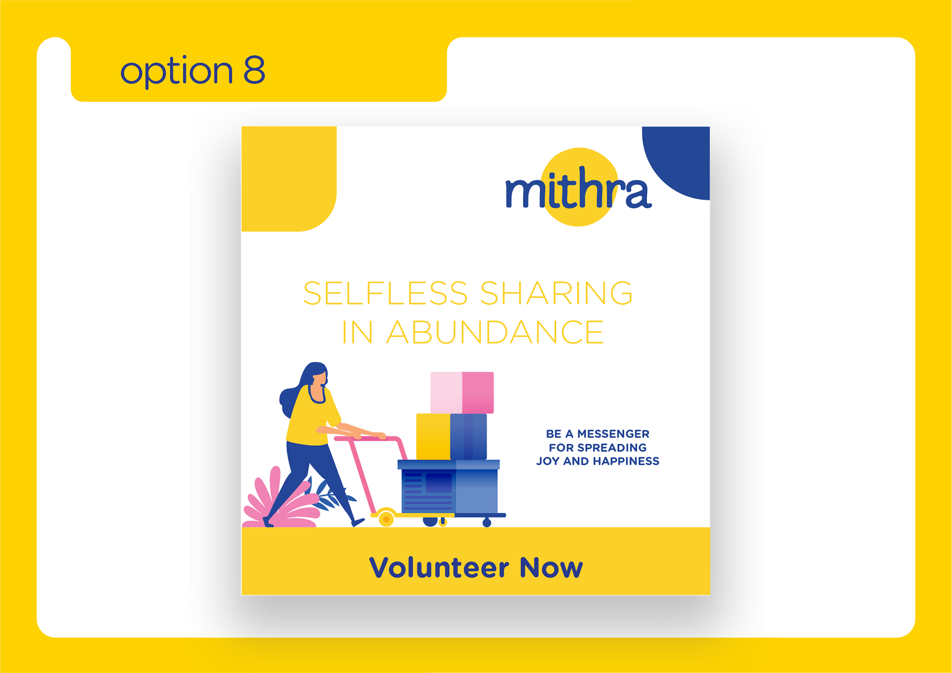 Mithra donation platform brand guidelines: social media template option 8
