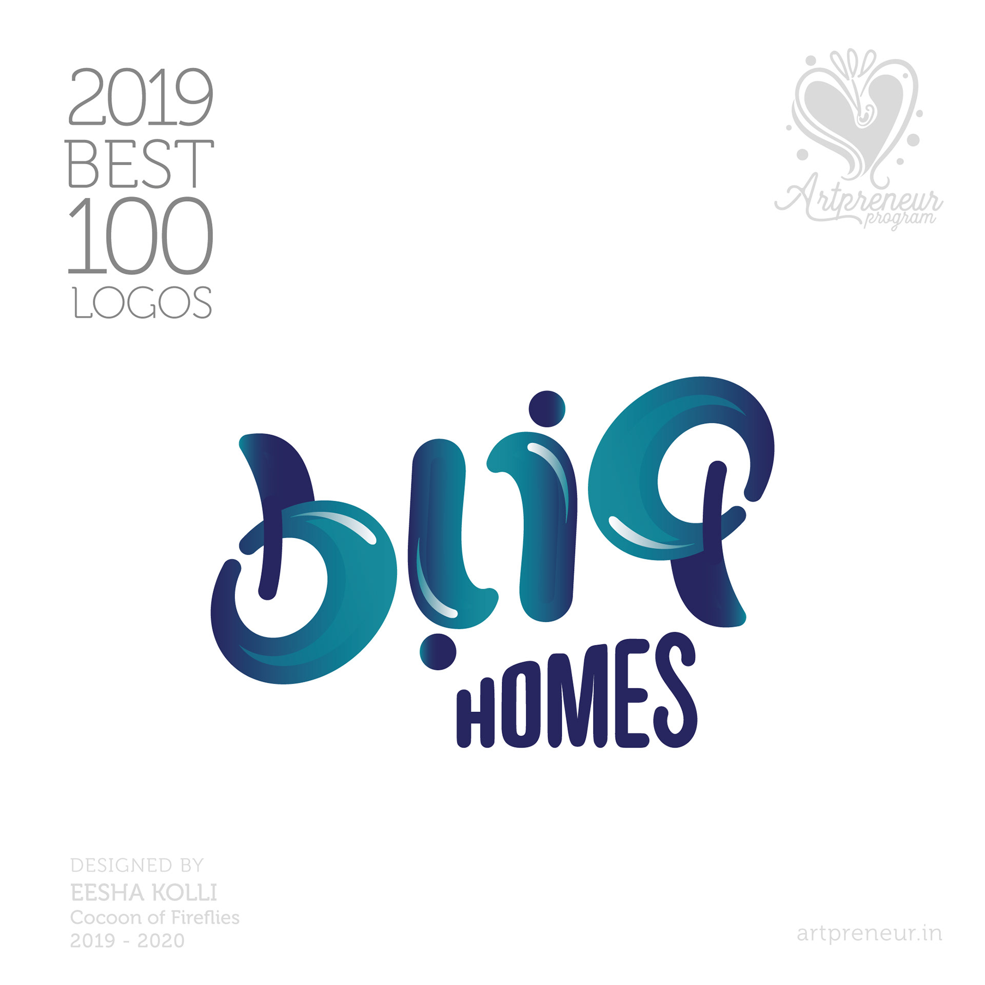 100 best logos of Atma Studios 2019: Blip Homes logo with a bold wordmark