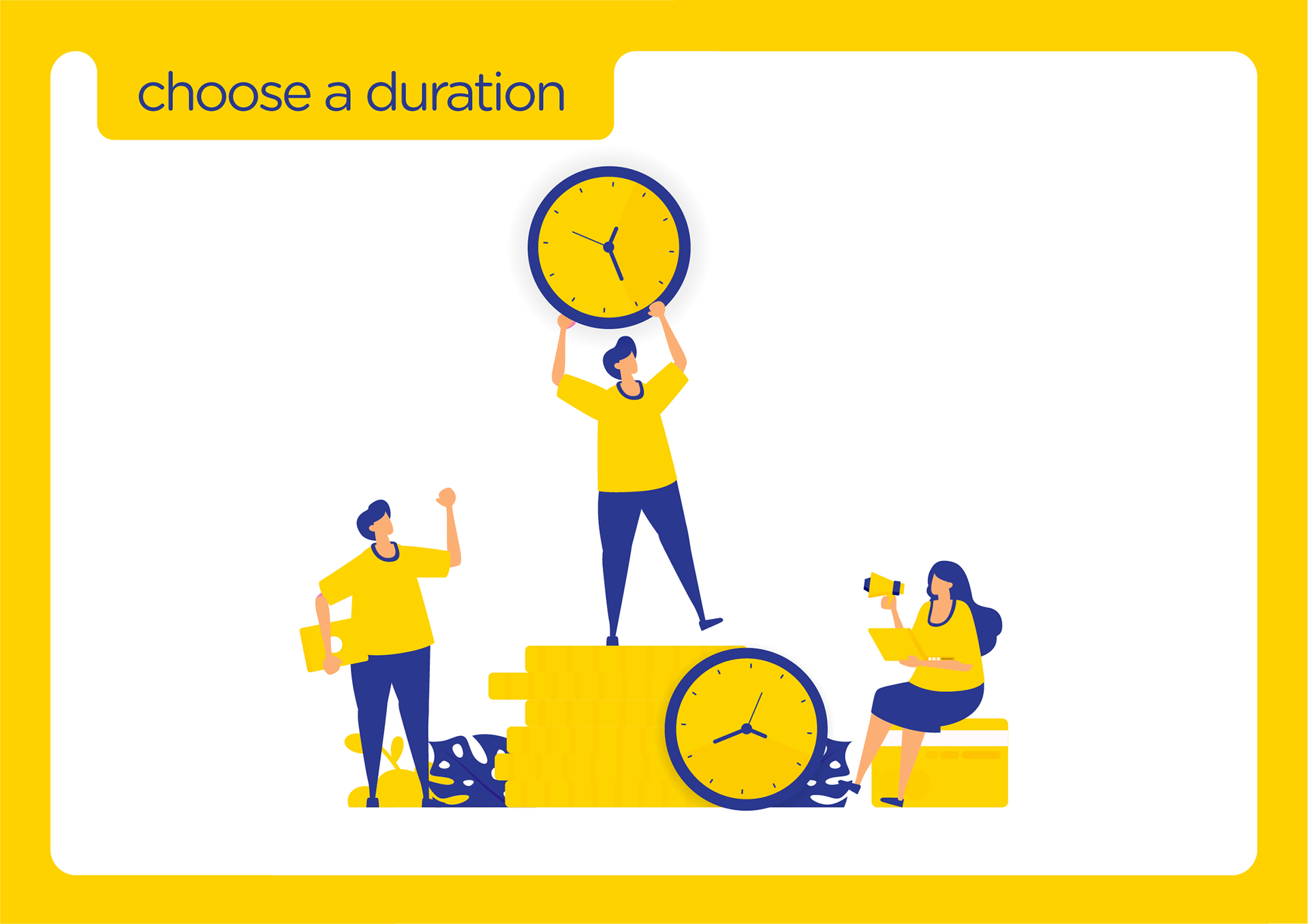 Mithra donation platform brand guidelines: illustration: choose a duration