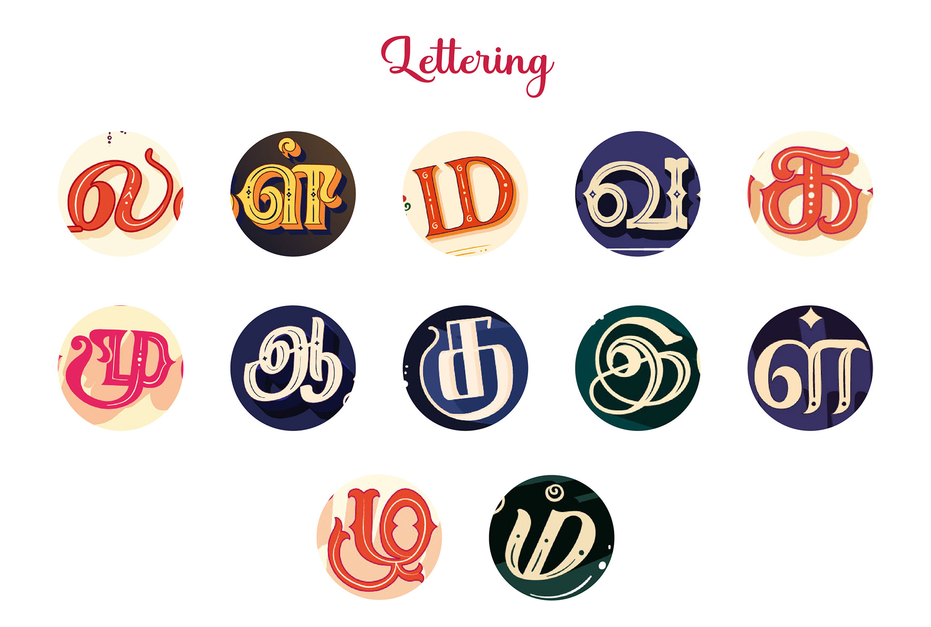 Thiruppavai illustrations part 1 in Orissa Pattachitra style: Tamil lettering samples