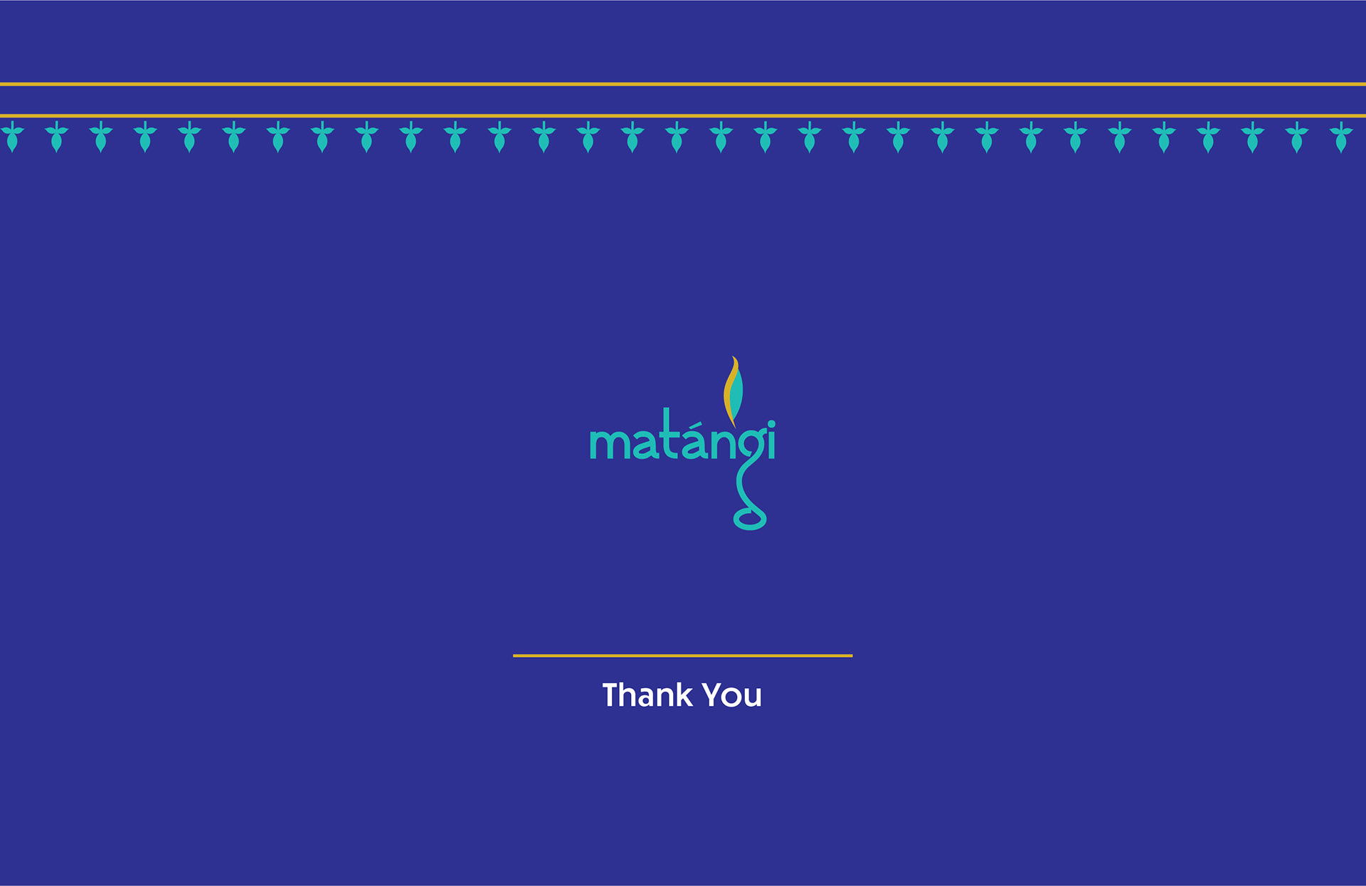Matangi spiritual brand: thank you slide with logo