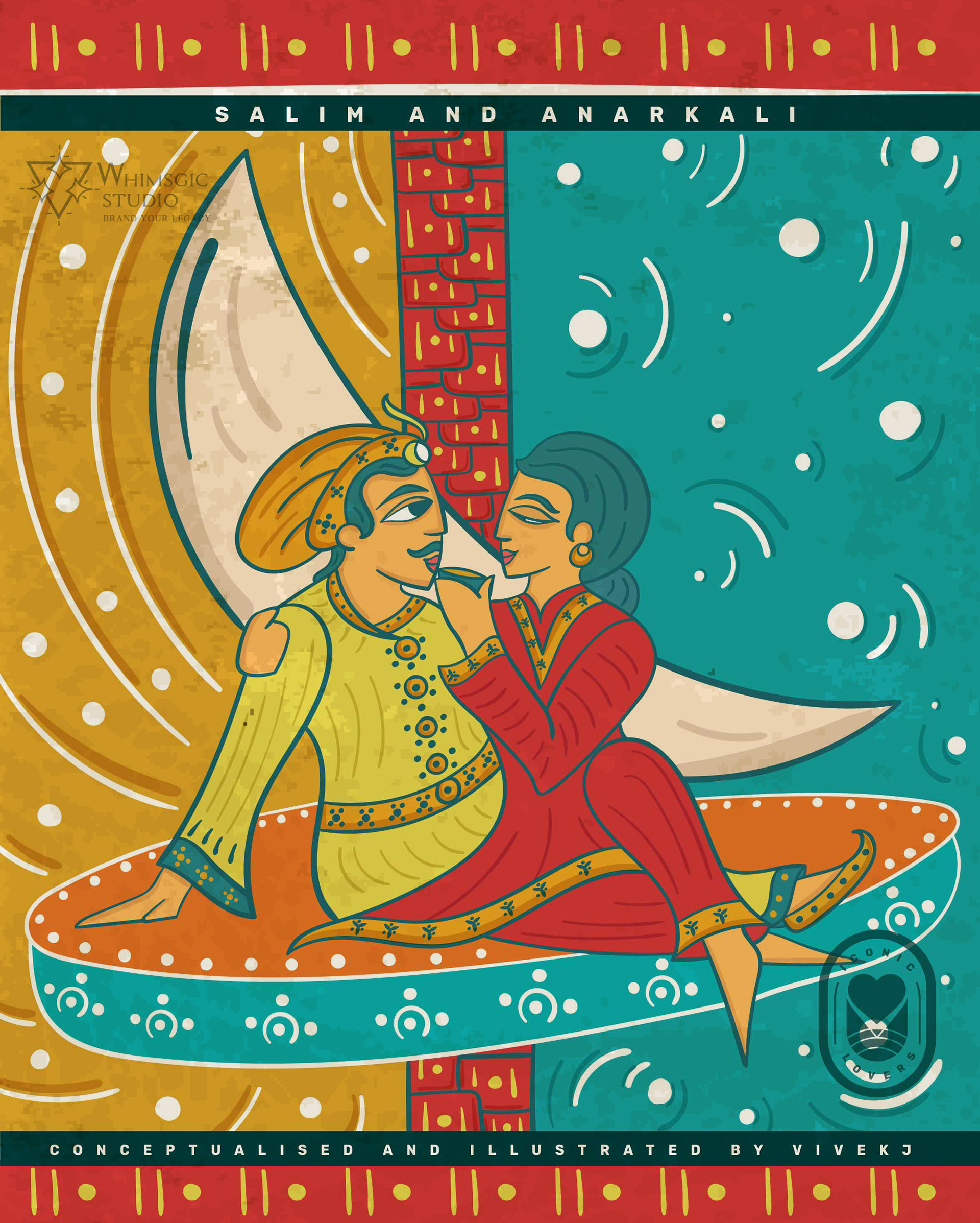 12 iconic lovers in contemporary Bengal Pattachitra: #6 Salim and Anarkali
