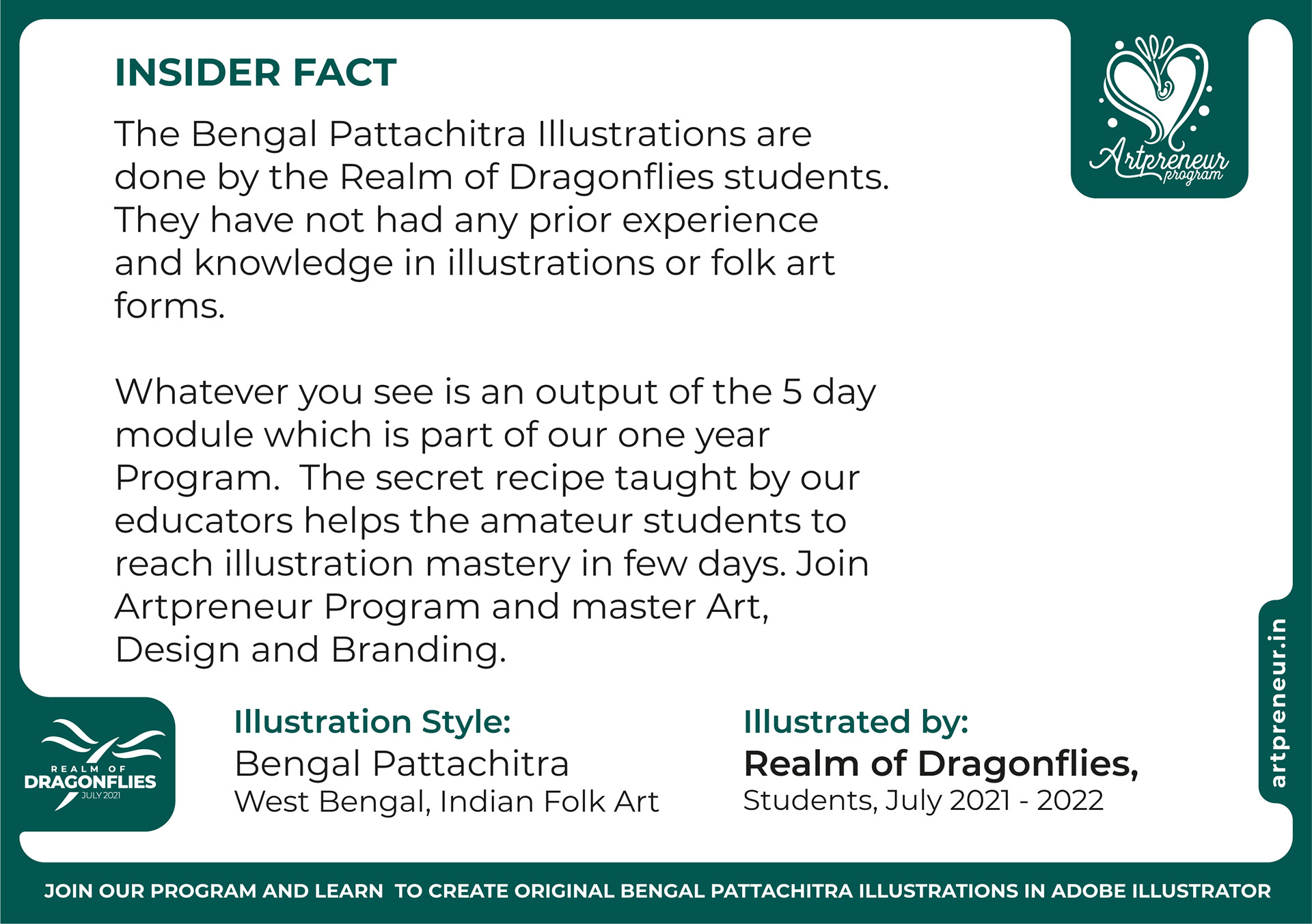 50 Bengal Pattachitra Indian folk illustrations: #52 Insider fact card about Bengal Pattachitra