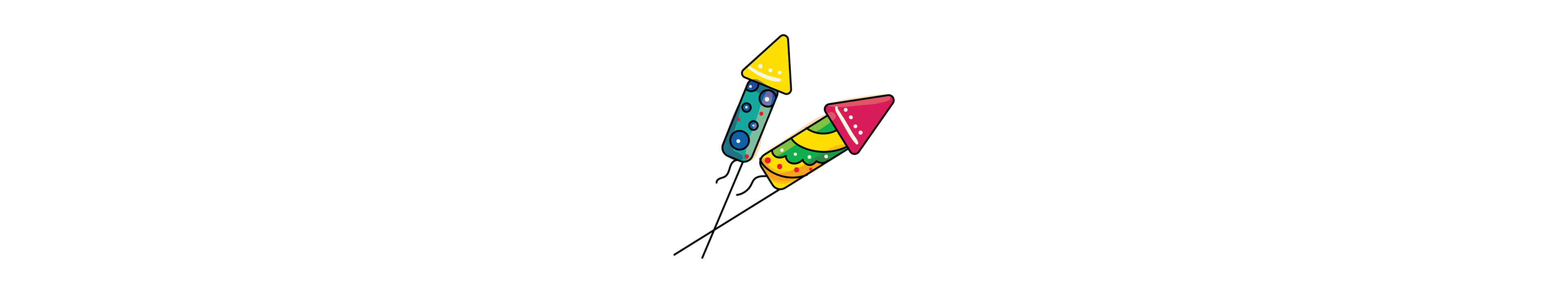 Sweet Kadai Diwali package illustration: firework rocket icon
