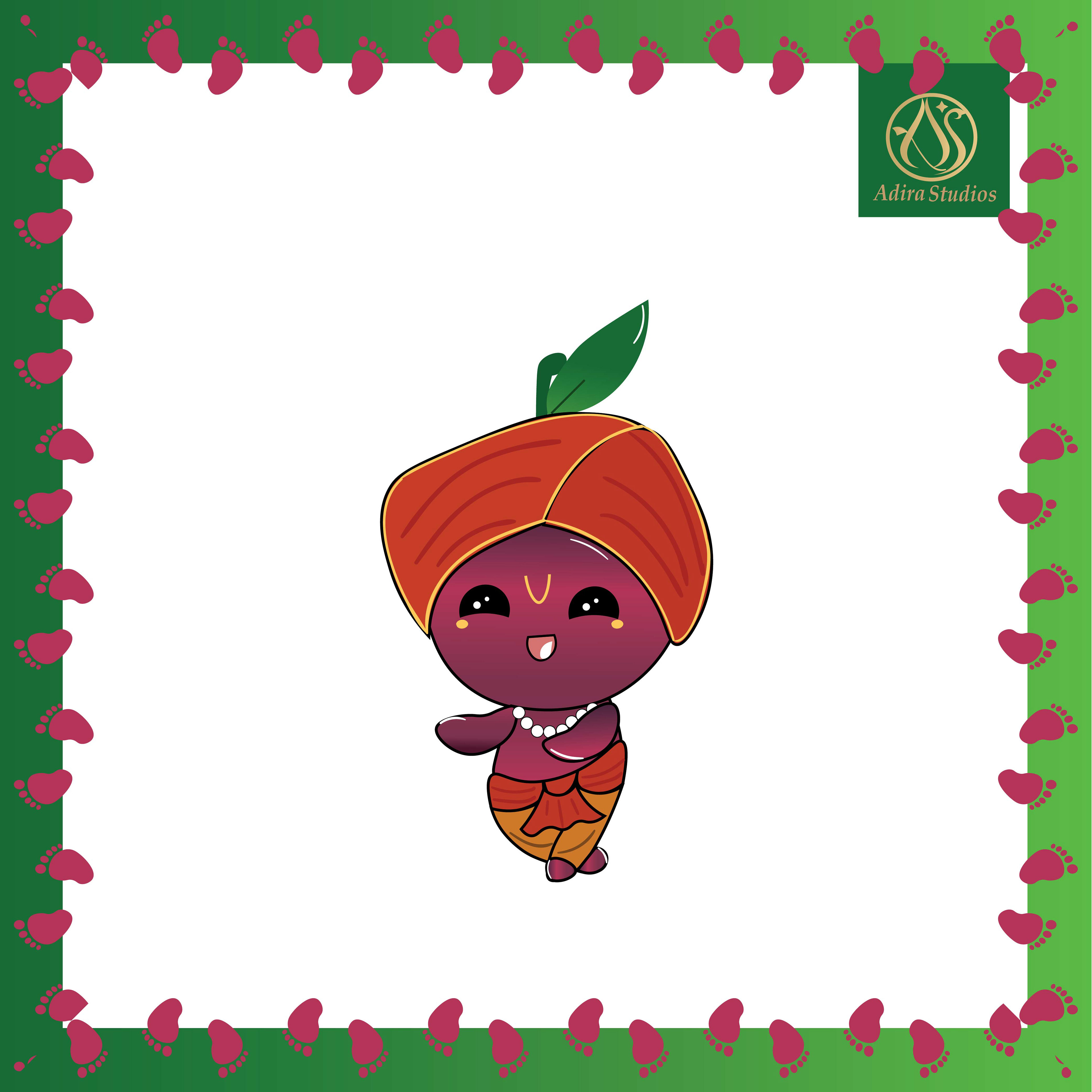 Creative Creatures, Tamil character illustrations: Creative Creatures character: a boy in a tomato turban