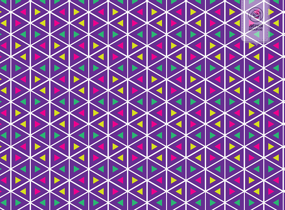 Bedding pattern design: purple triangle repeat pattern