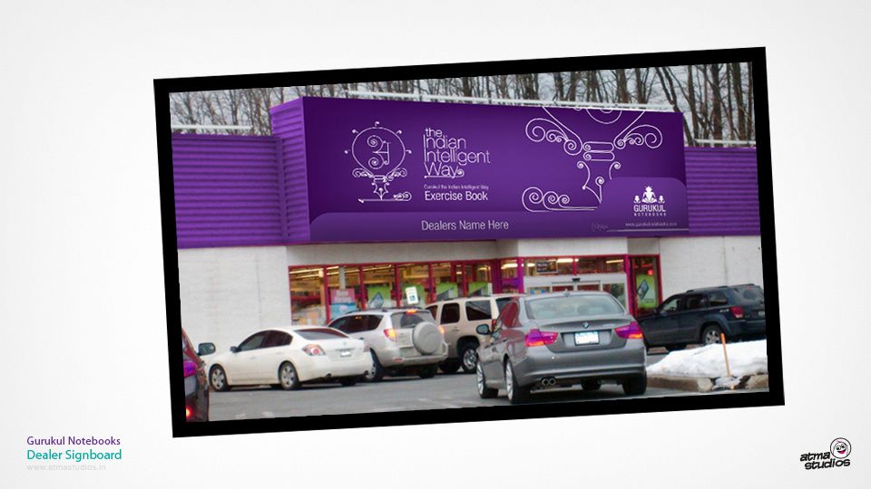 Gurukul Notebooks brand: store signboard design