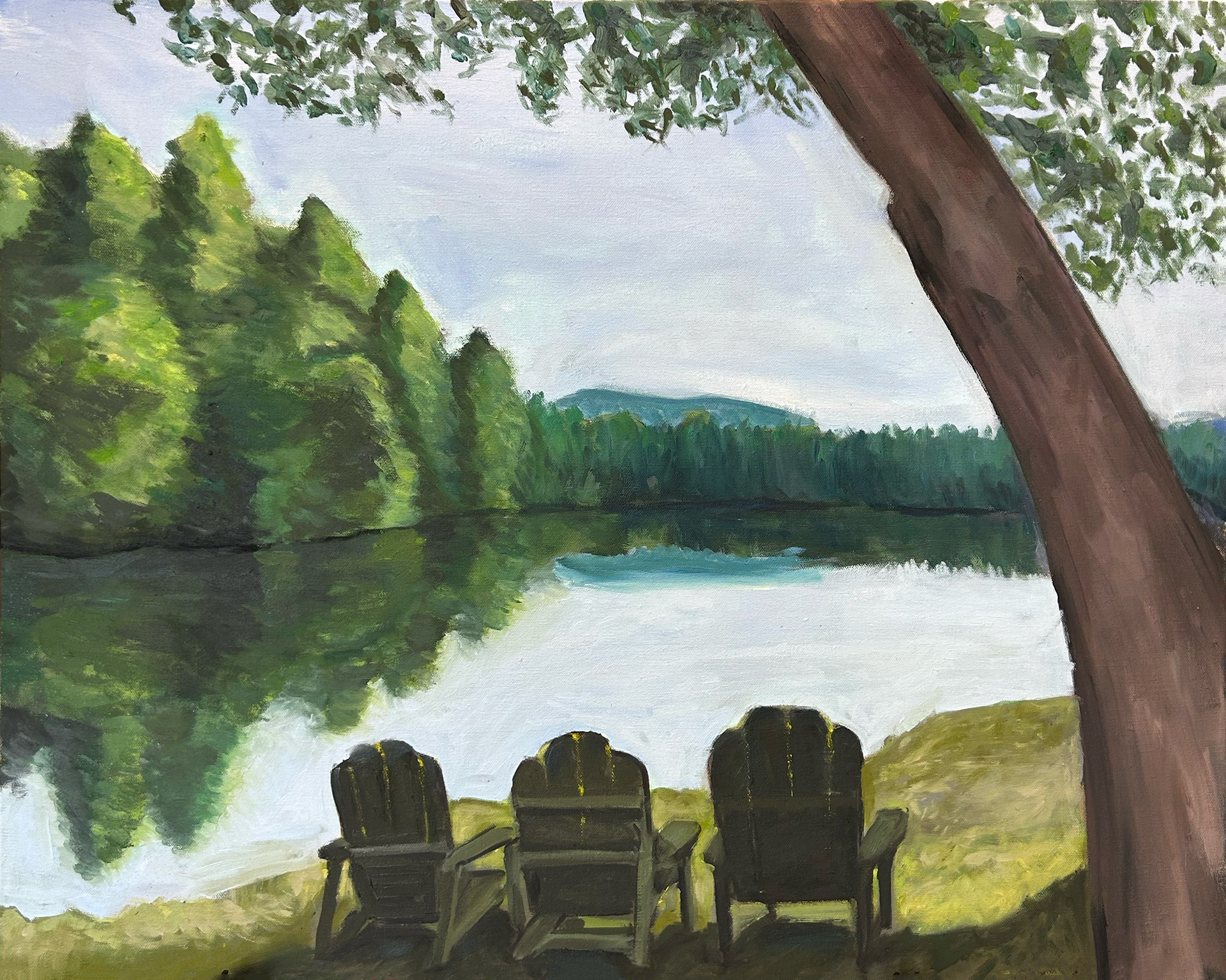 Becca Bash | Lake Chairs, oil on canvas