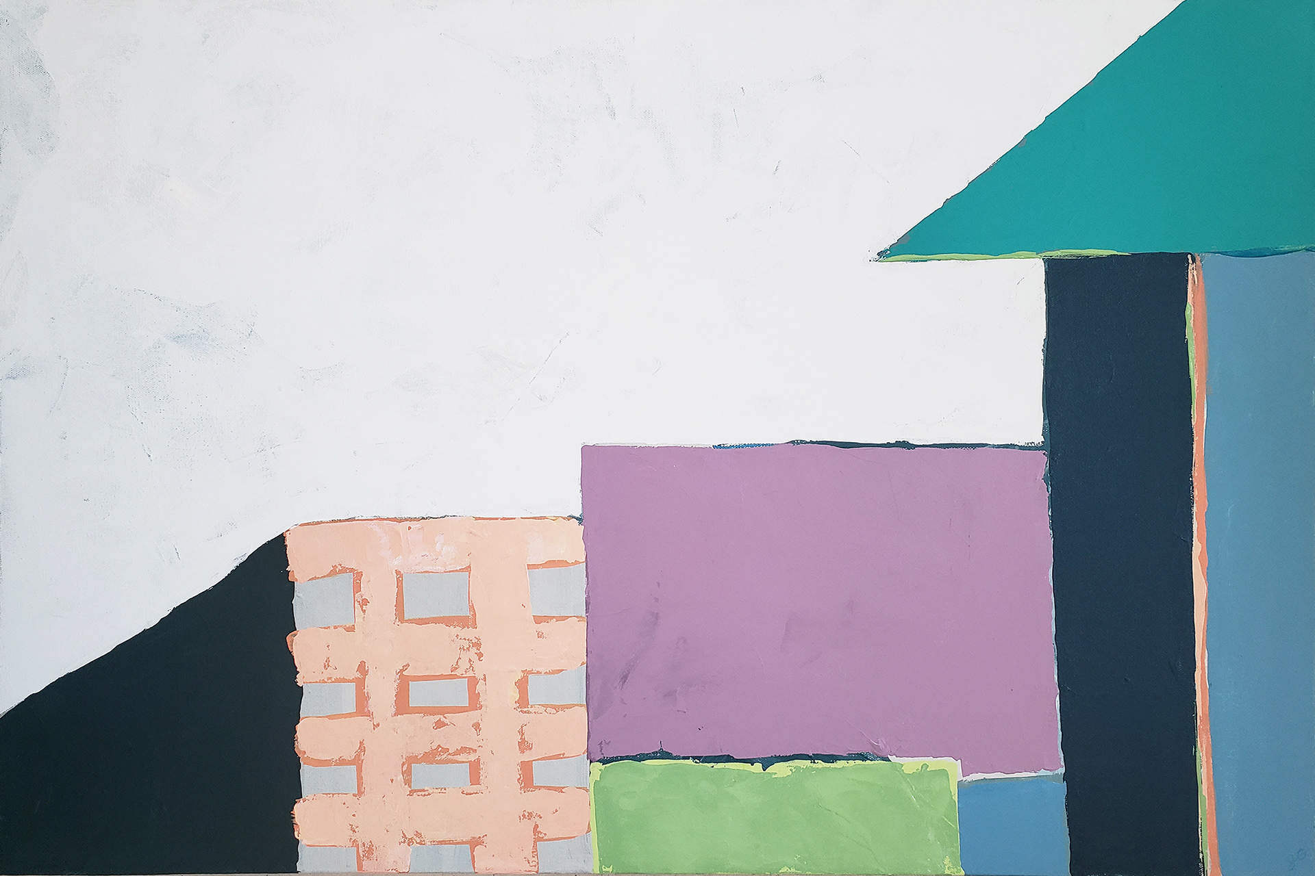 Downtown, 2022. Acrylic on canvas, 24 x 36 inches.