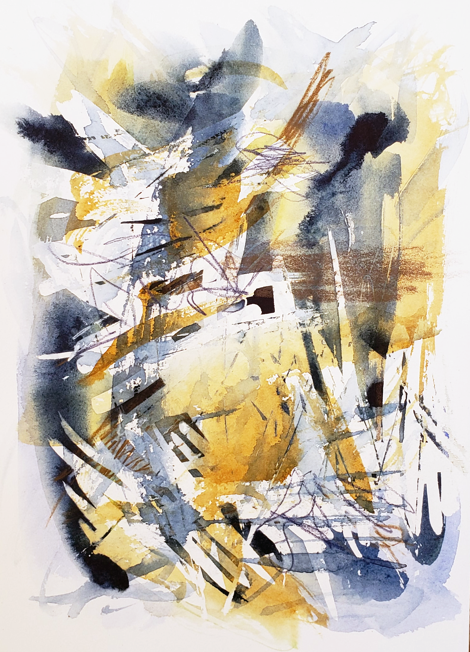 Desert Owl #3, 2025. Watercolor, 12 x 16 inches.