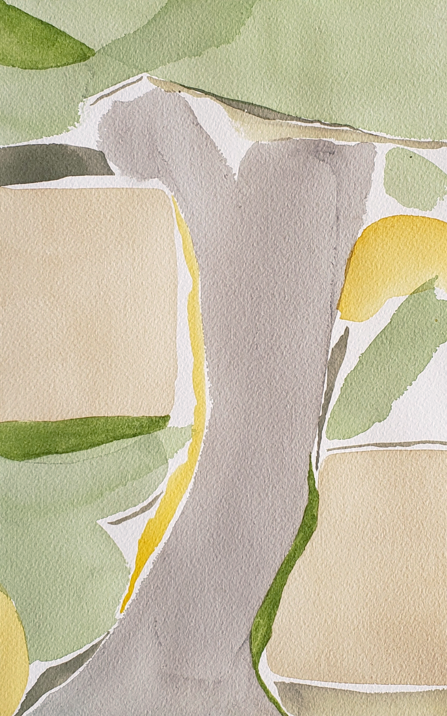 Snag Two, 2025. Watercolor, 12 x 8 inches.