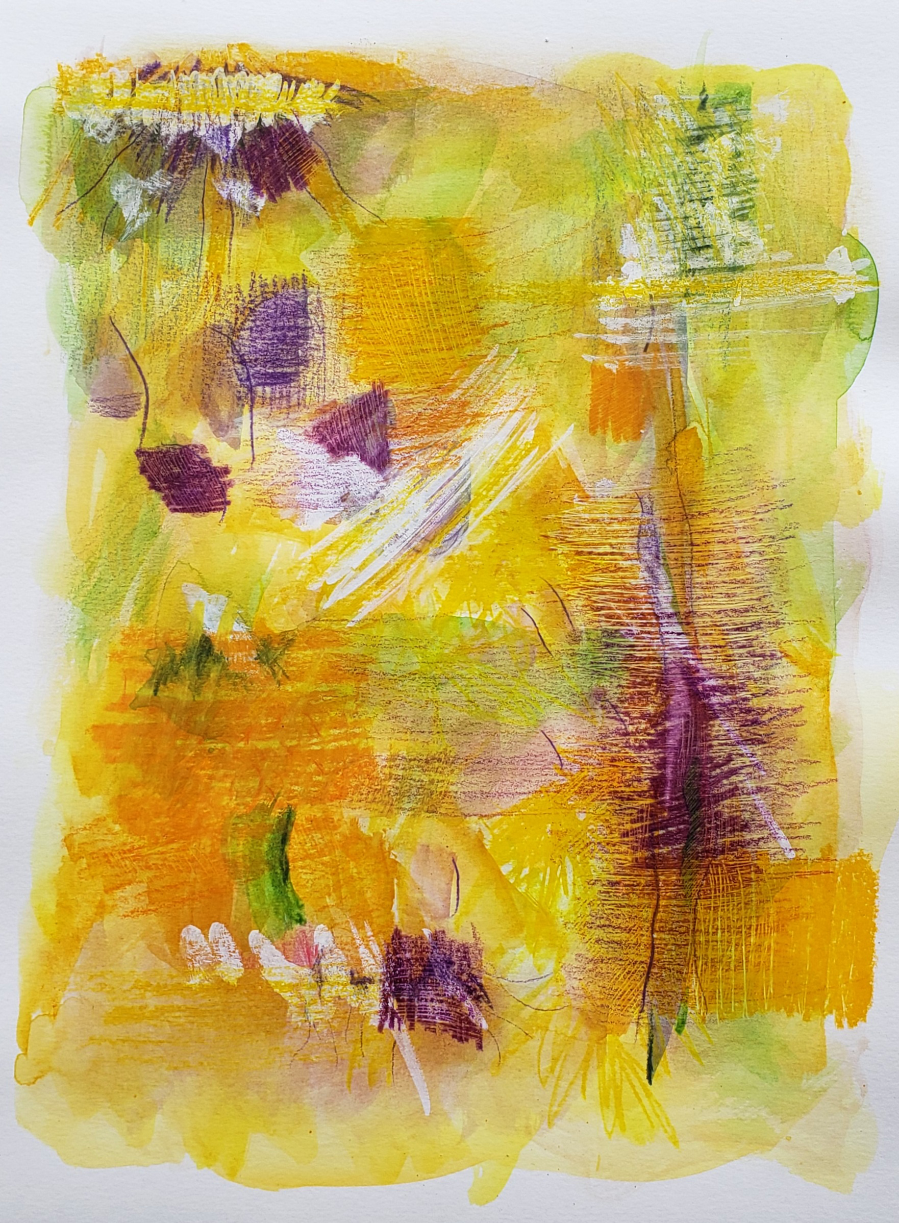 Desert Heat #1, 2025. Watercolor & Colored Pencil, 9 x 12 inches.