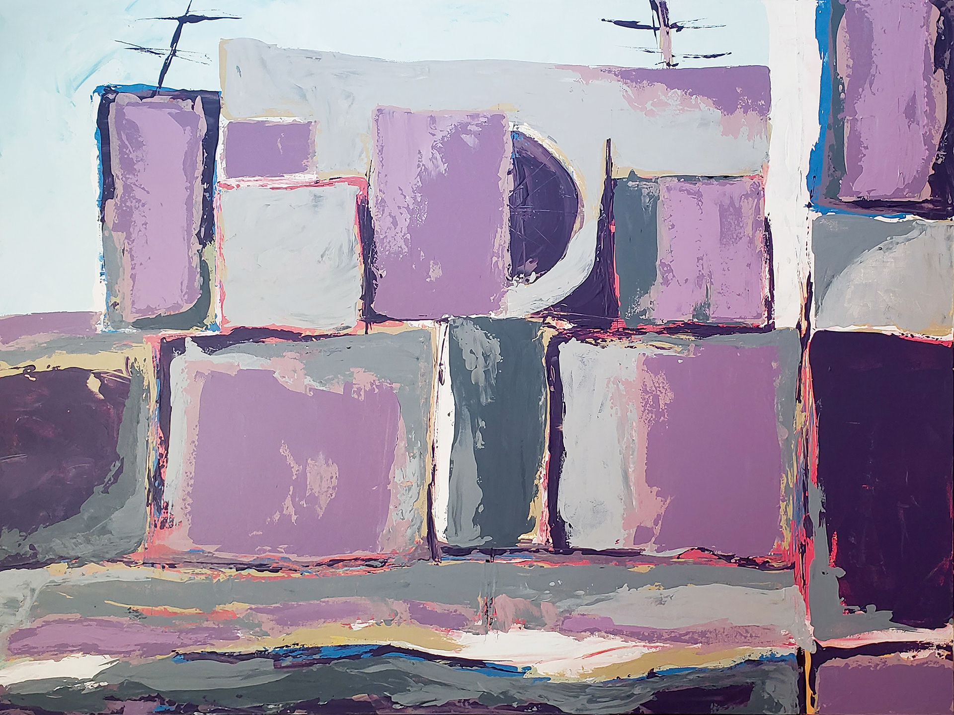 Museum, 2022. Acrylic on canvas, 36 x 48 inches.