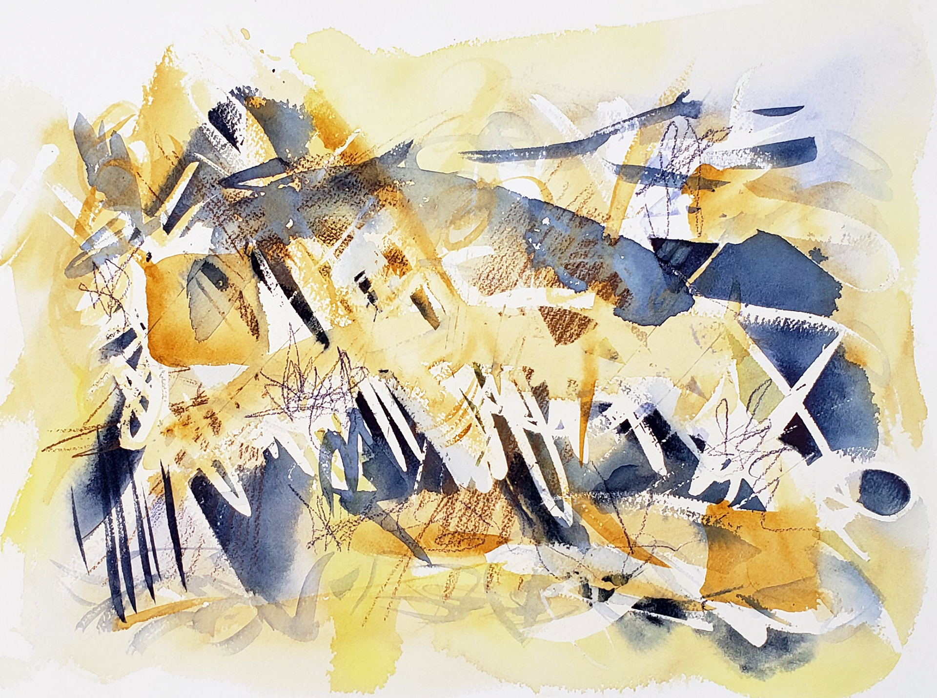 Desert Owl #1, 2025. Watercolor, 12 x 16 inches.