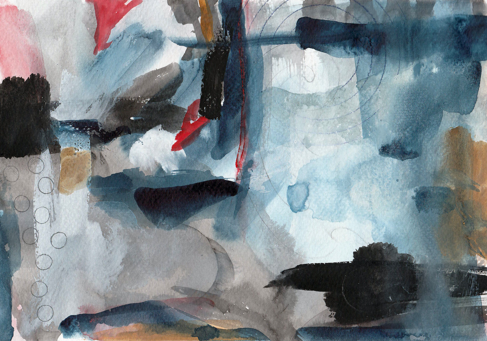 Boundaries #2, 2026. Watercolor, 7 x 10 inches.