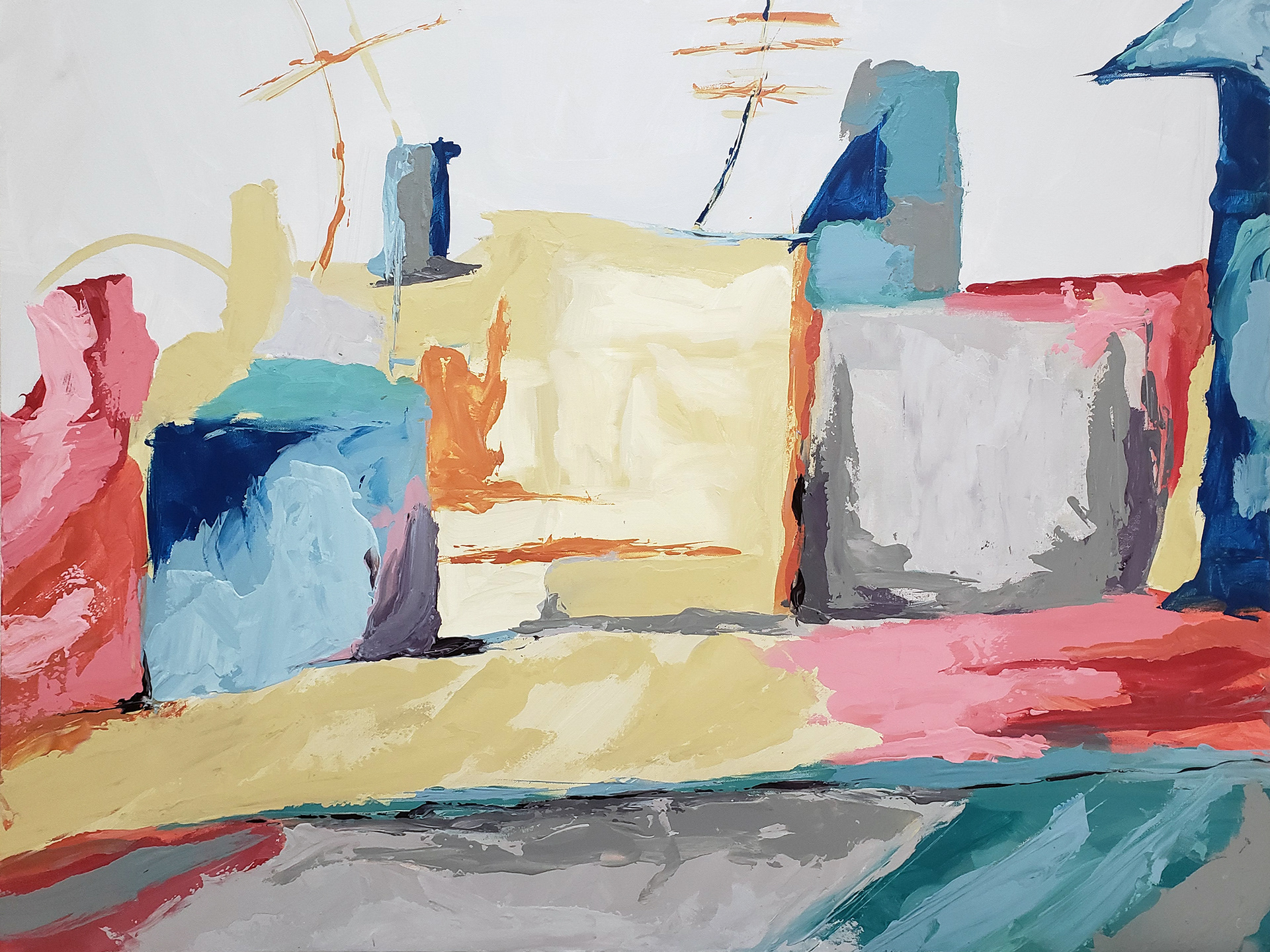 San Francisco Skyline, 2021. Acrylic on canvas, 36 x 48 inches.