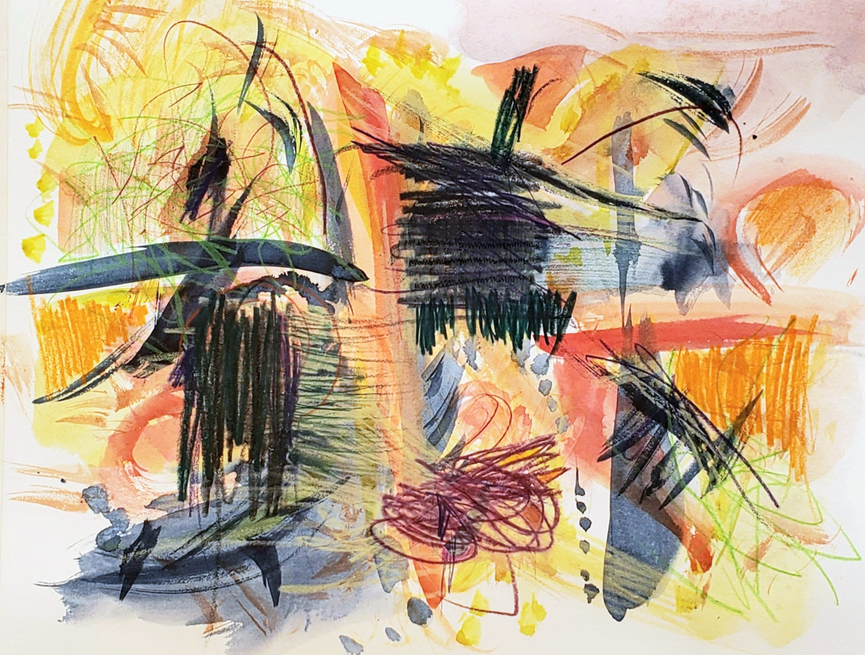 Saguaro #1, 2025. Watercolor & Colored Pencil, 11 x 14 inches.