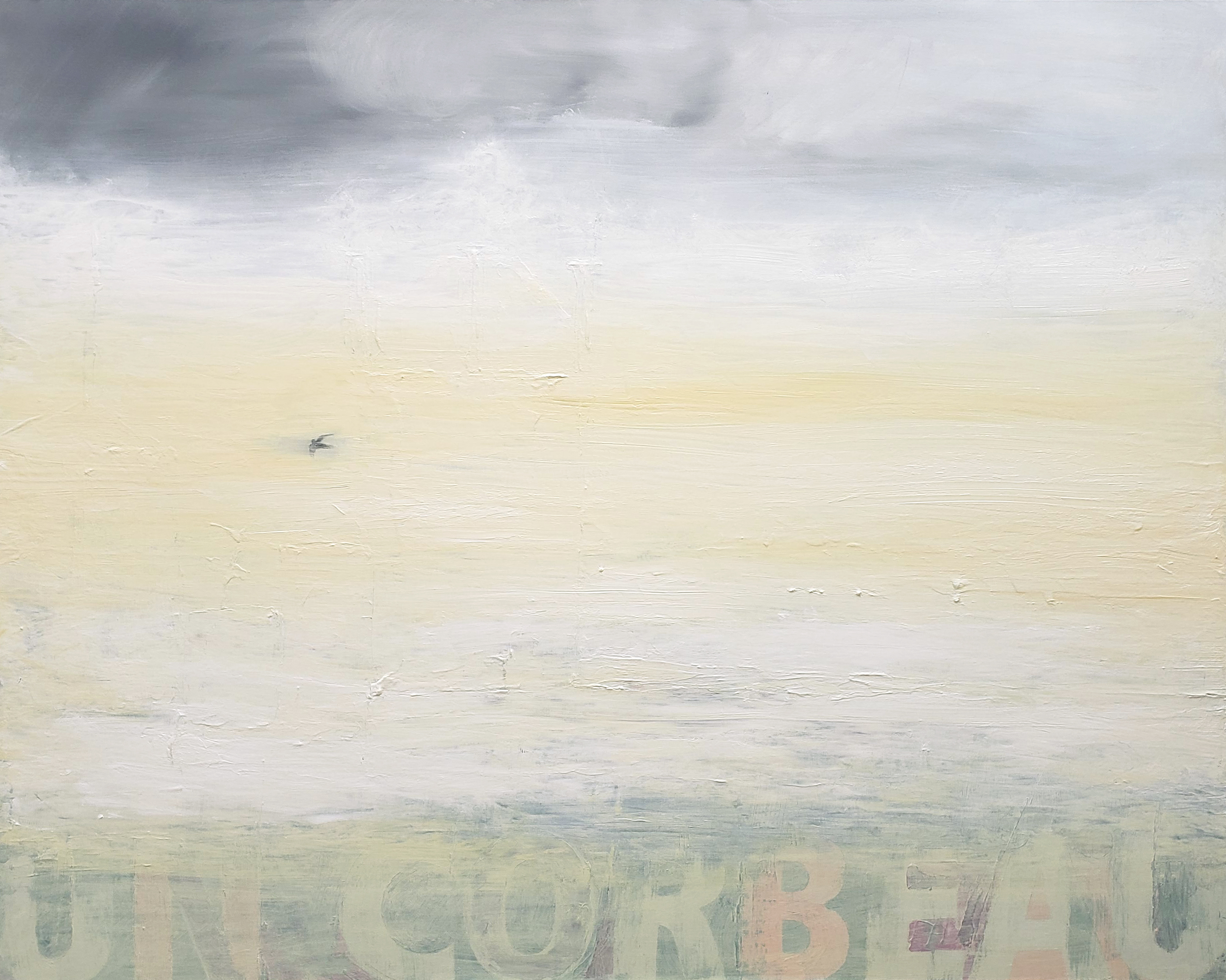 Un Corbeau (A Crow), 2024. Oil and acrylic on canvas, 48 x 60 inches.