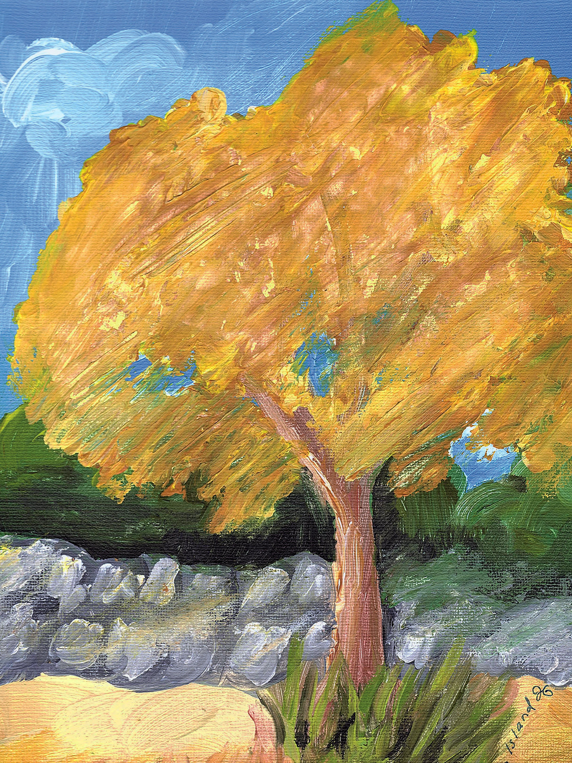 Tree, Kailua-Kona, 2018. Acrylic on canvas, 8 x 10 inches.