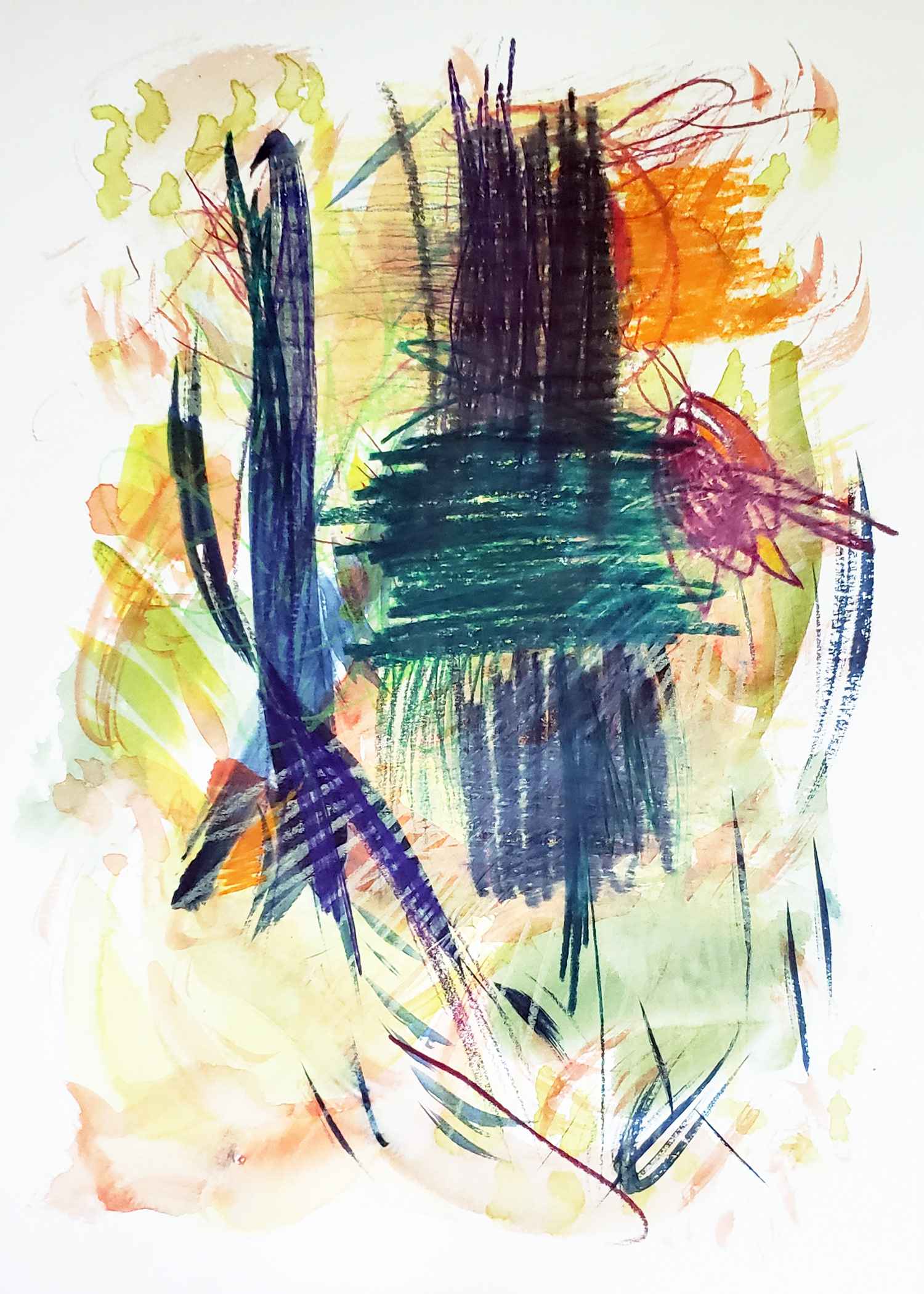 Saguaro #2, 2025. Watercolor & Colored Pencil, 9 x 12 inches.