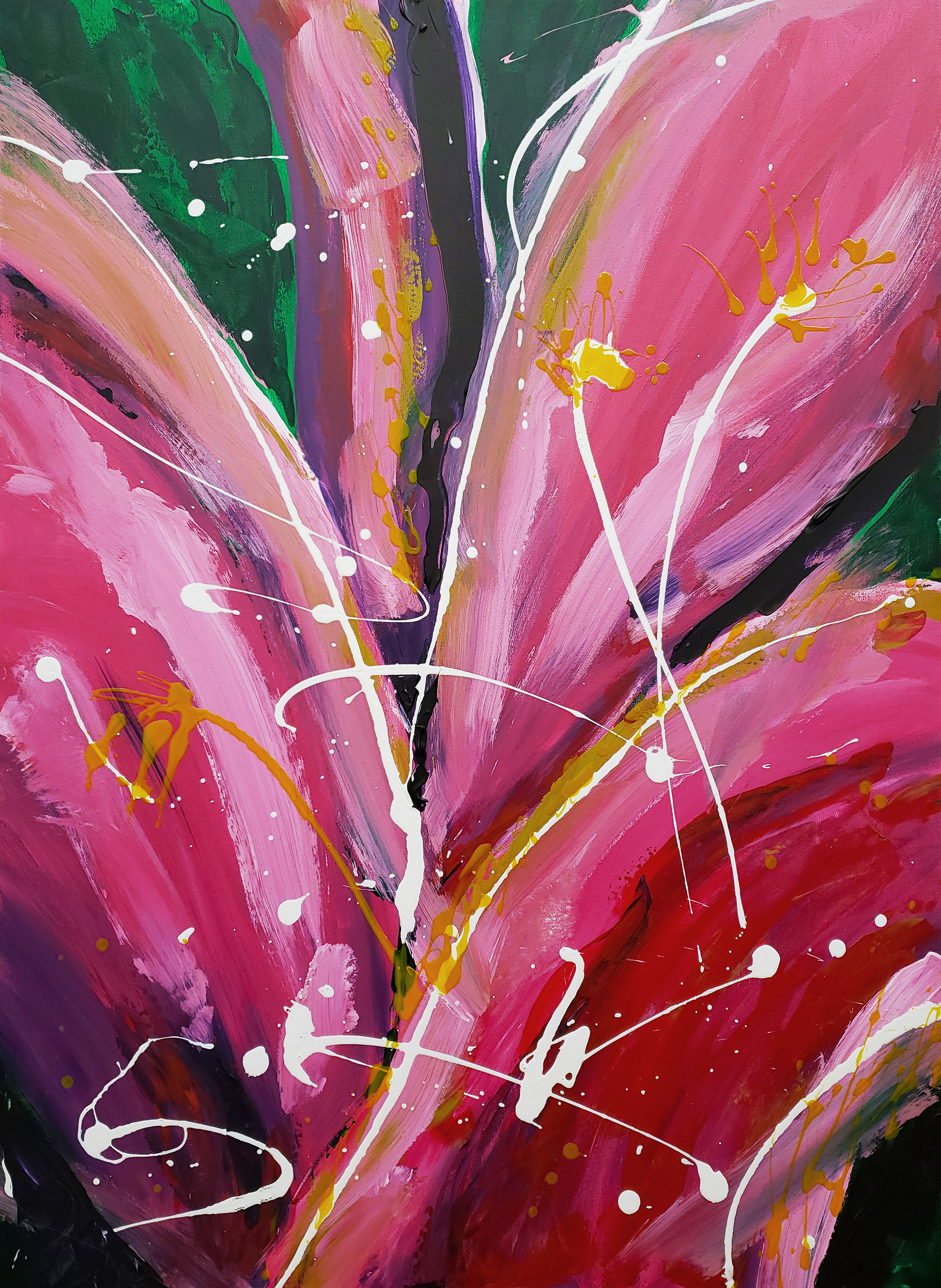 SOLD - Tropical Joy, 2020. Acrylic on canvas, 36 x 48 inches.