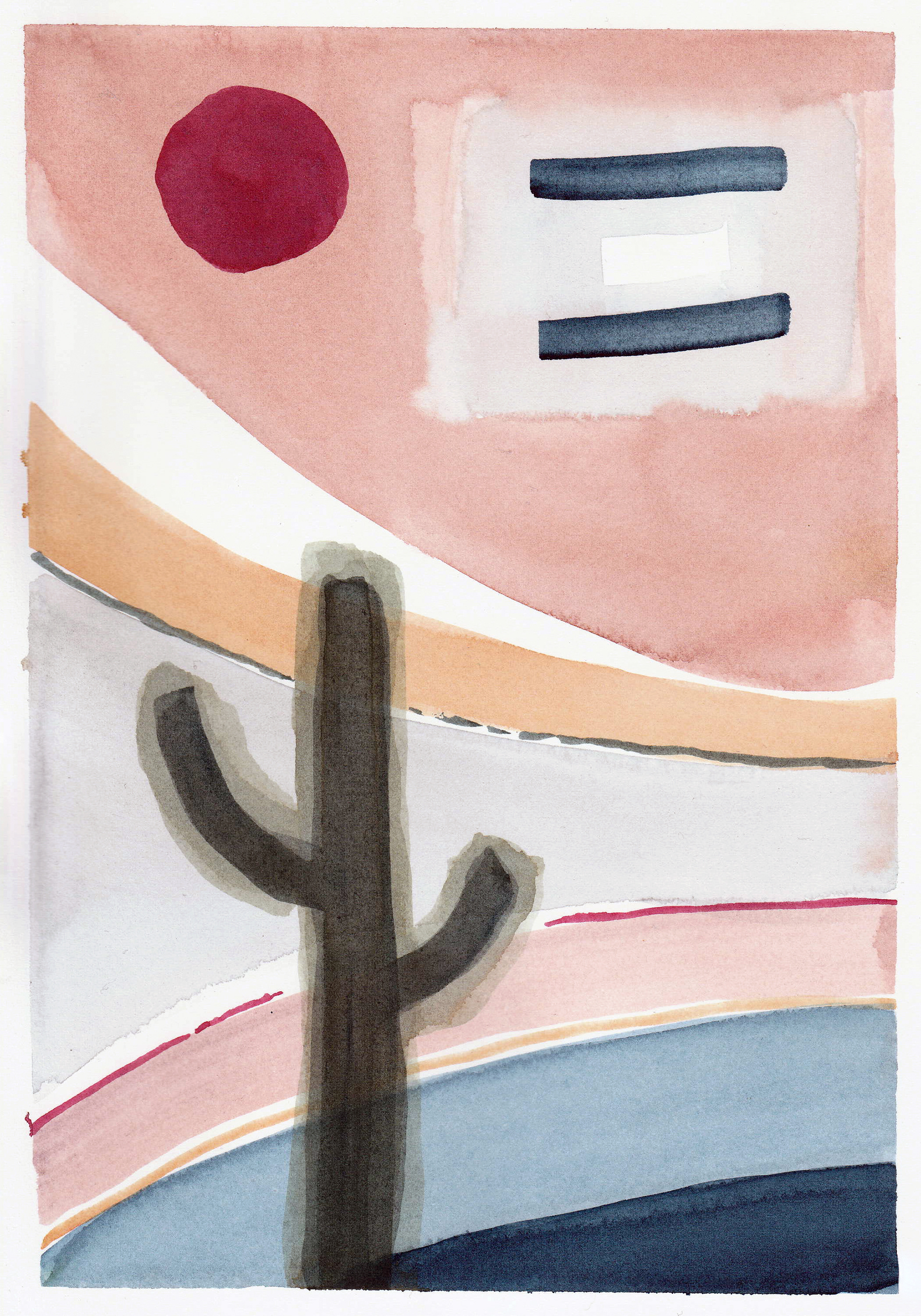 Sonoran Desert, 2026. Watercolor, 10 x 7 inches.