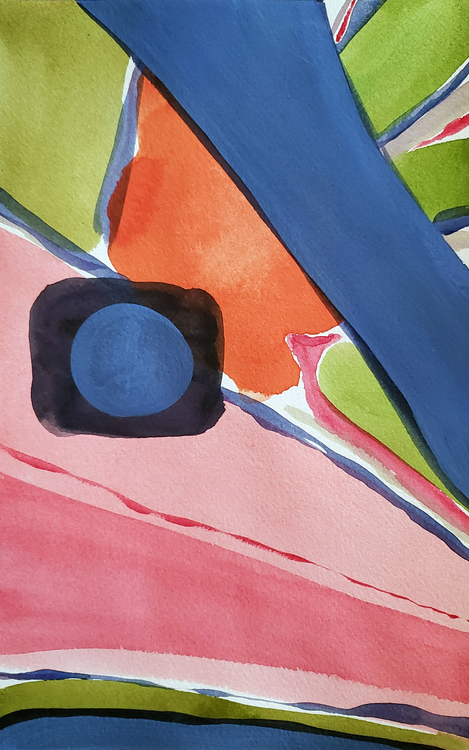 Pink Strasse, 2025. Watercolor, 12 x 8 inches.