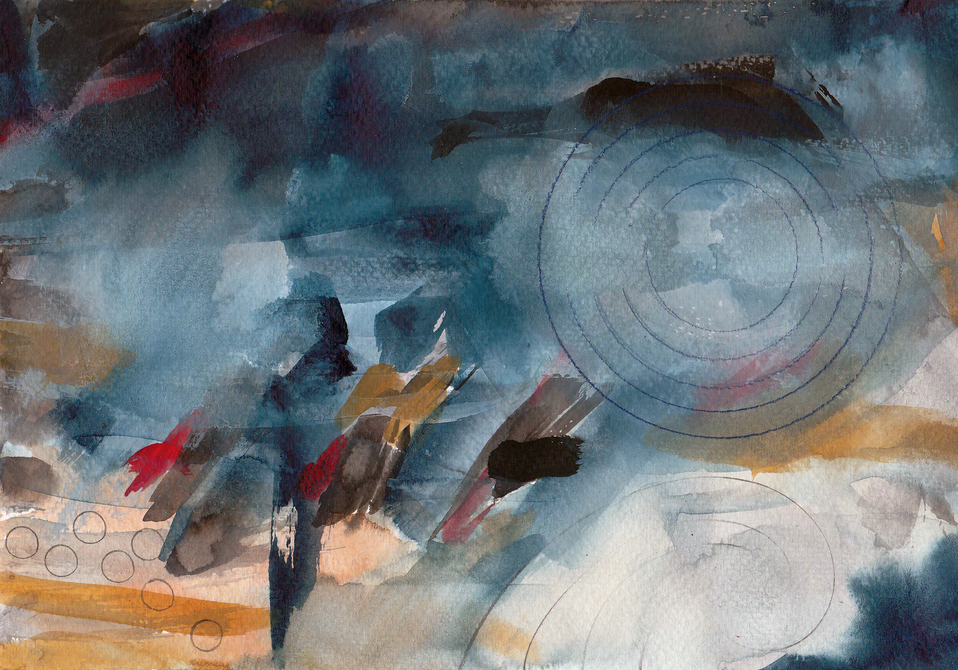 Boundaries #4, 2026. Watercolor, 7 x 10 inches.
