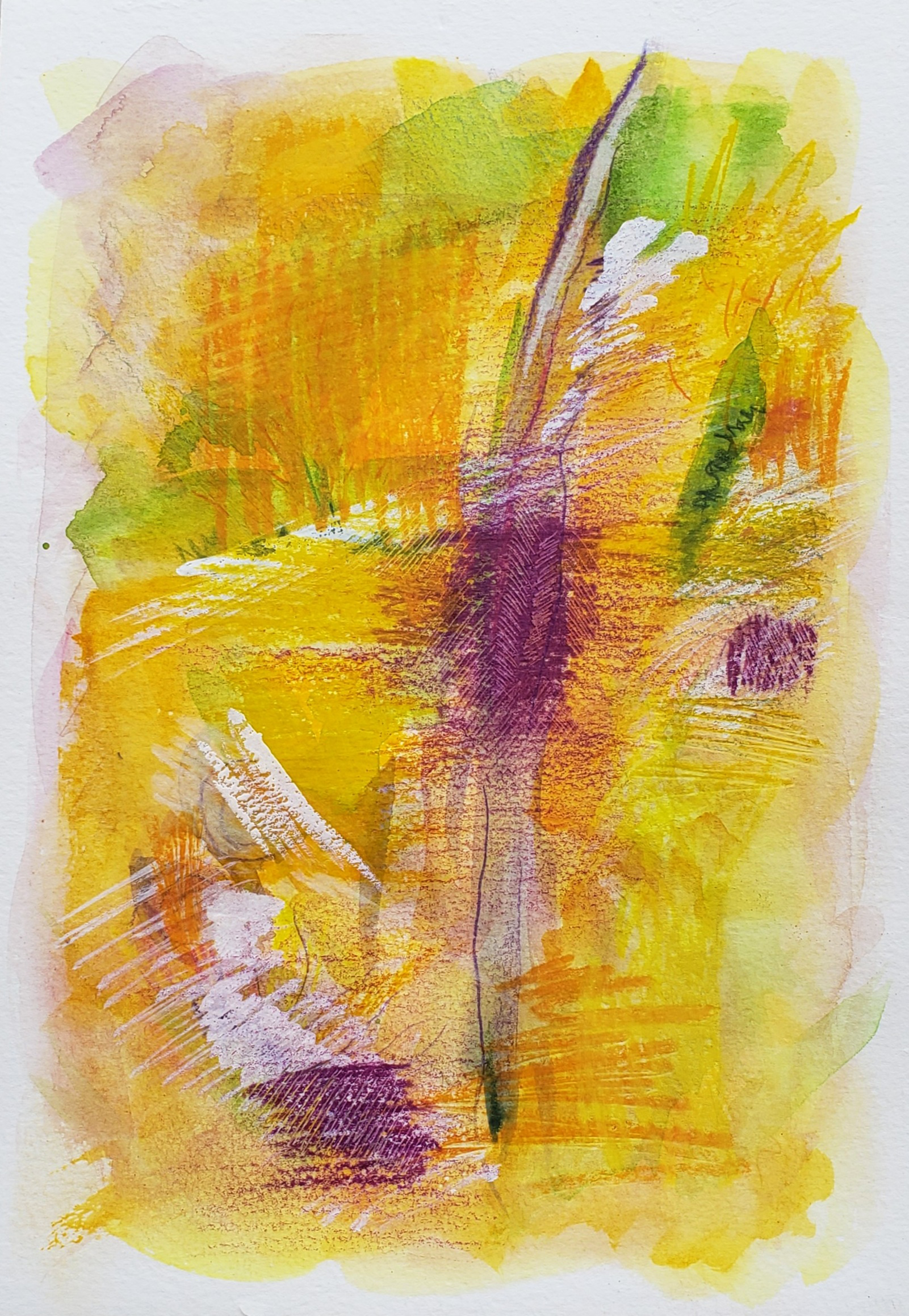 Desert Heat #3, 2025. Watercolor & Colored Pencil, 7 x 10 inches.