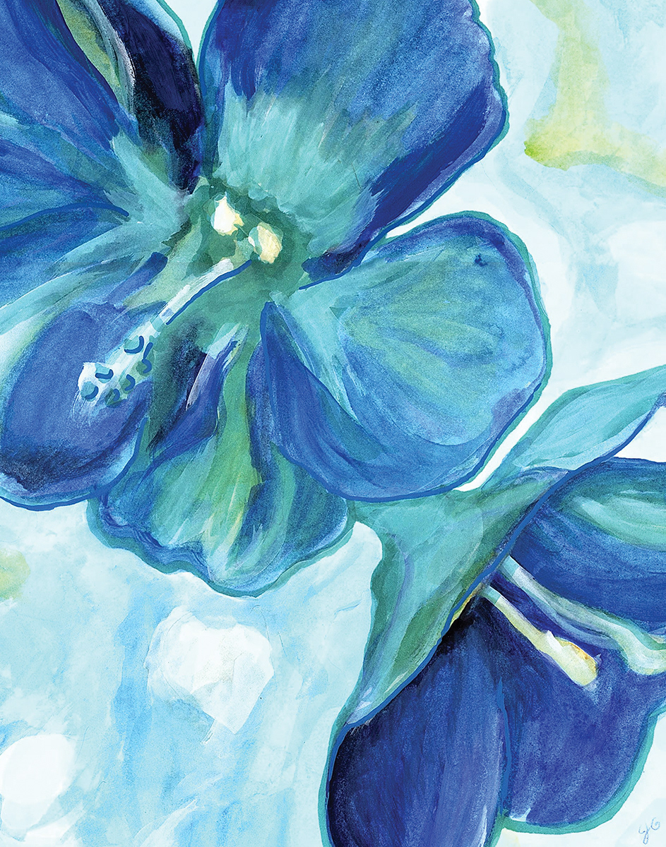 SOLD - Blue Blossom, 2020. Watercolor, 11 x 14 inches.