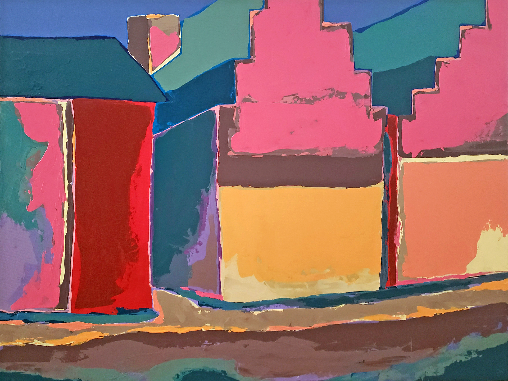 Frankfurt Marktplatz (Germany), 2022. Acrylic on canvas, 30 x 40 inches.