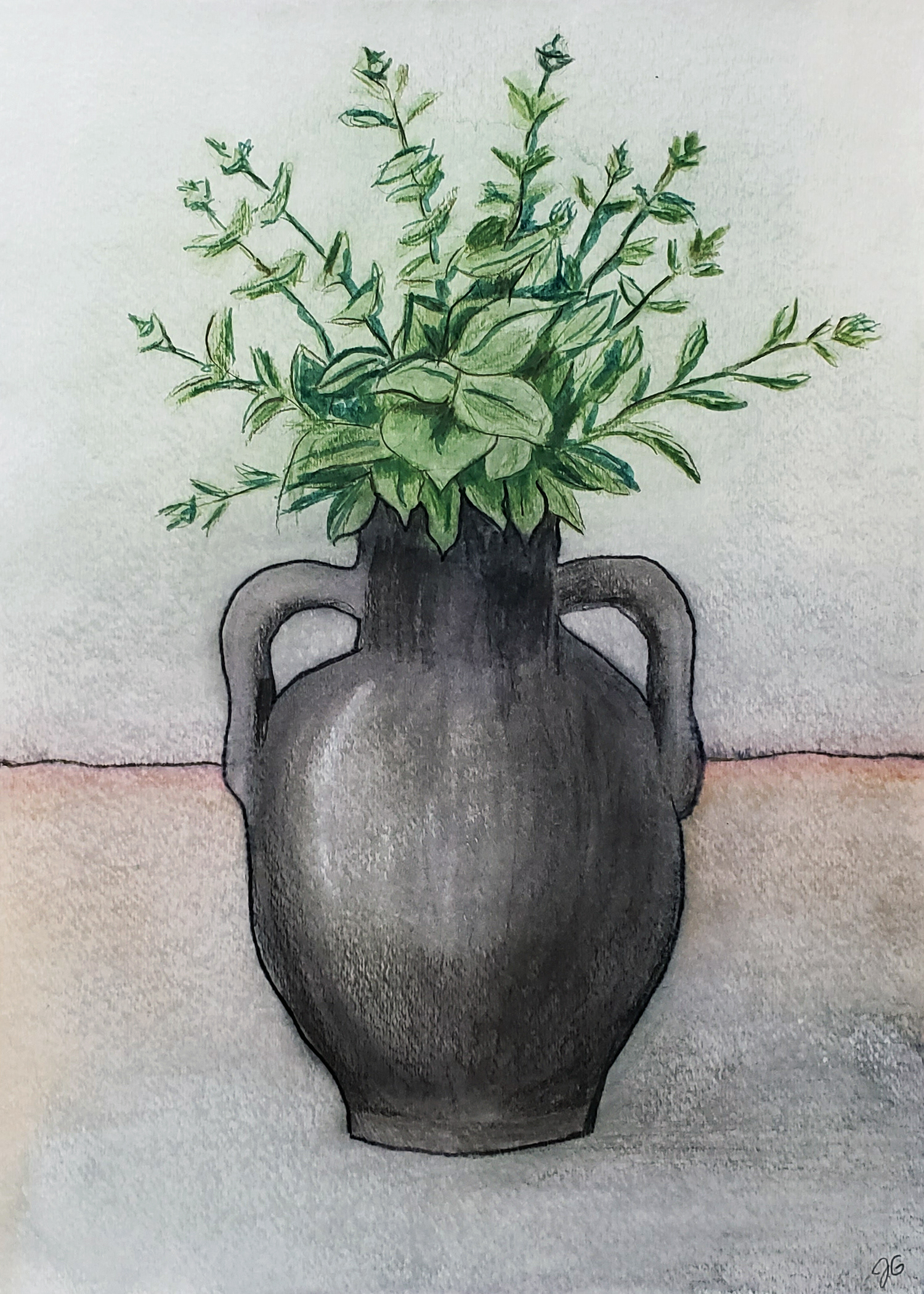 Vase, Chico, CA 2024. Watercolor, 11 x 15 inches.