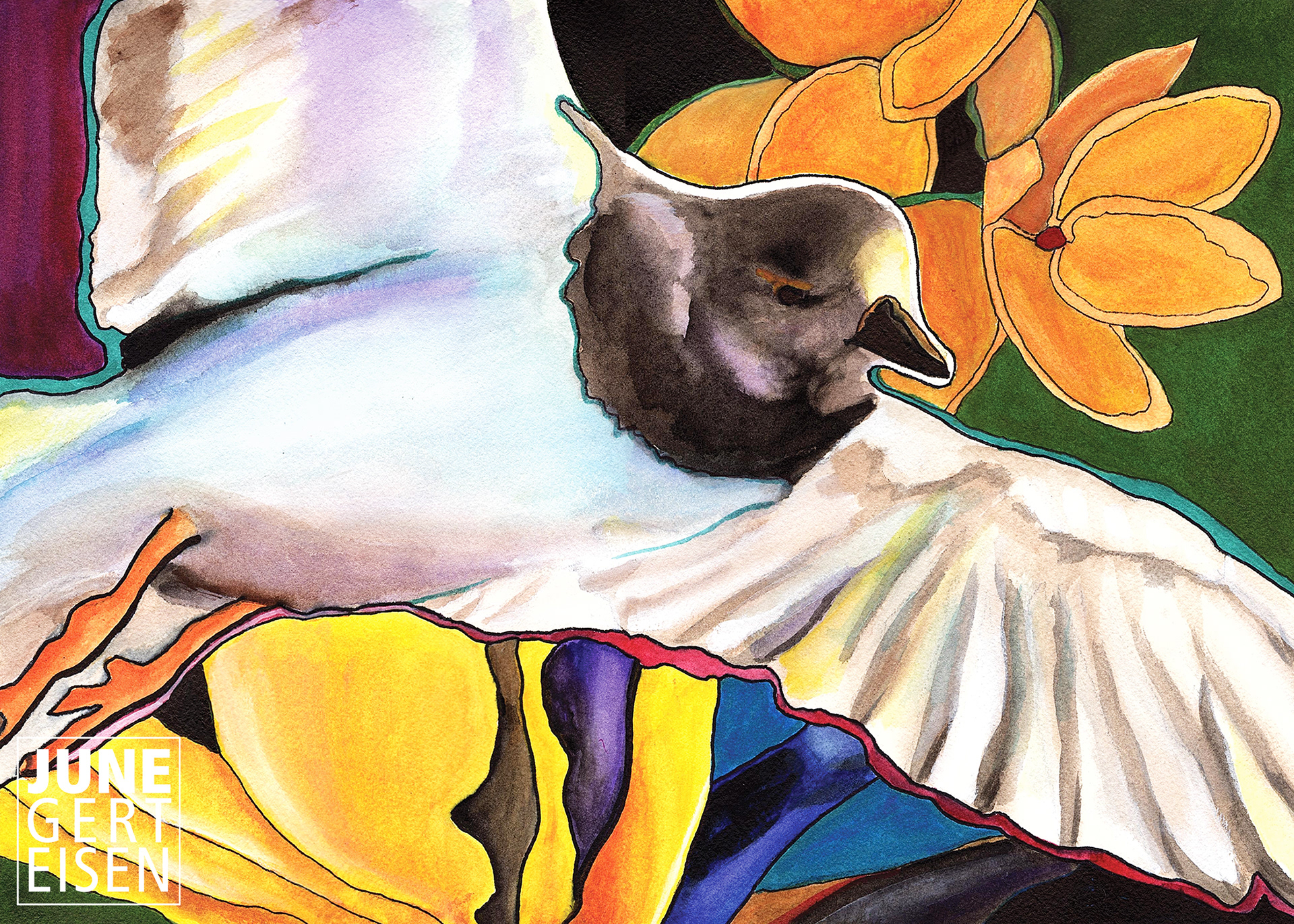 Migrating Ruddy Turnstone, 2020. Watercolor, 10 x 14 inches.