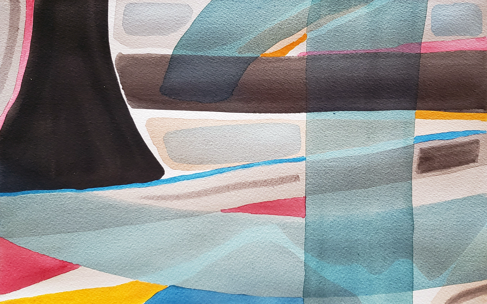 Underpass, 2025. Watercolor, 8 x 12 inches.