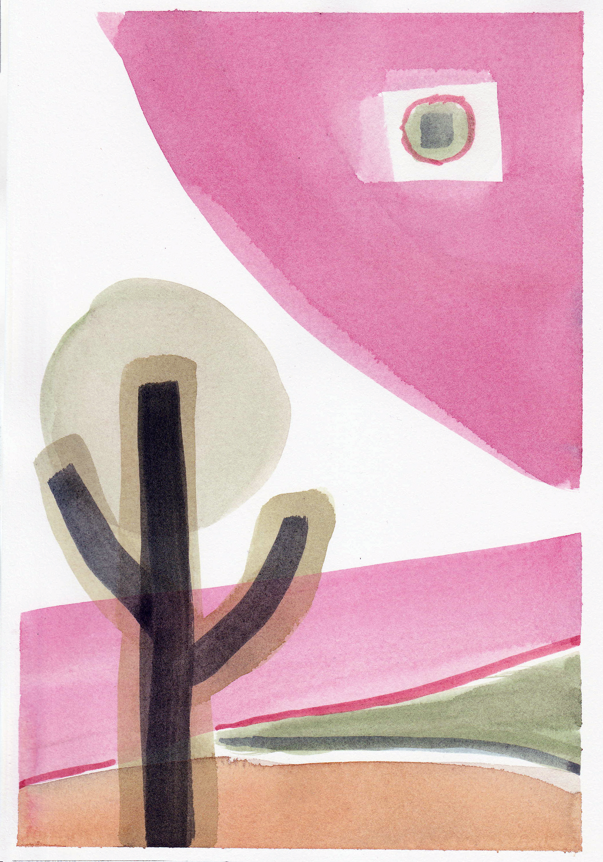 Sonoran Desert, 2026. Watercolor, 10 x 7 inches.