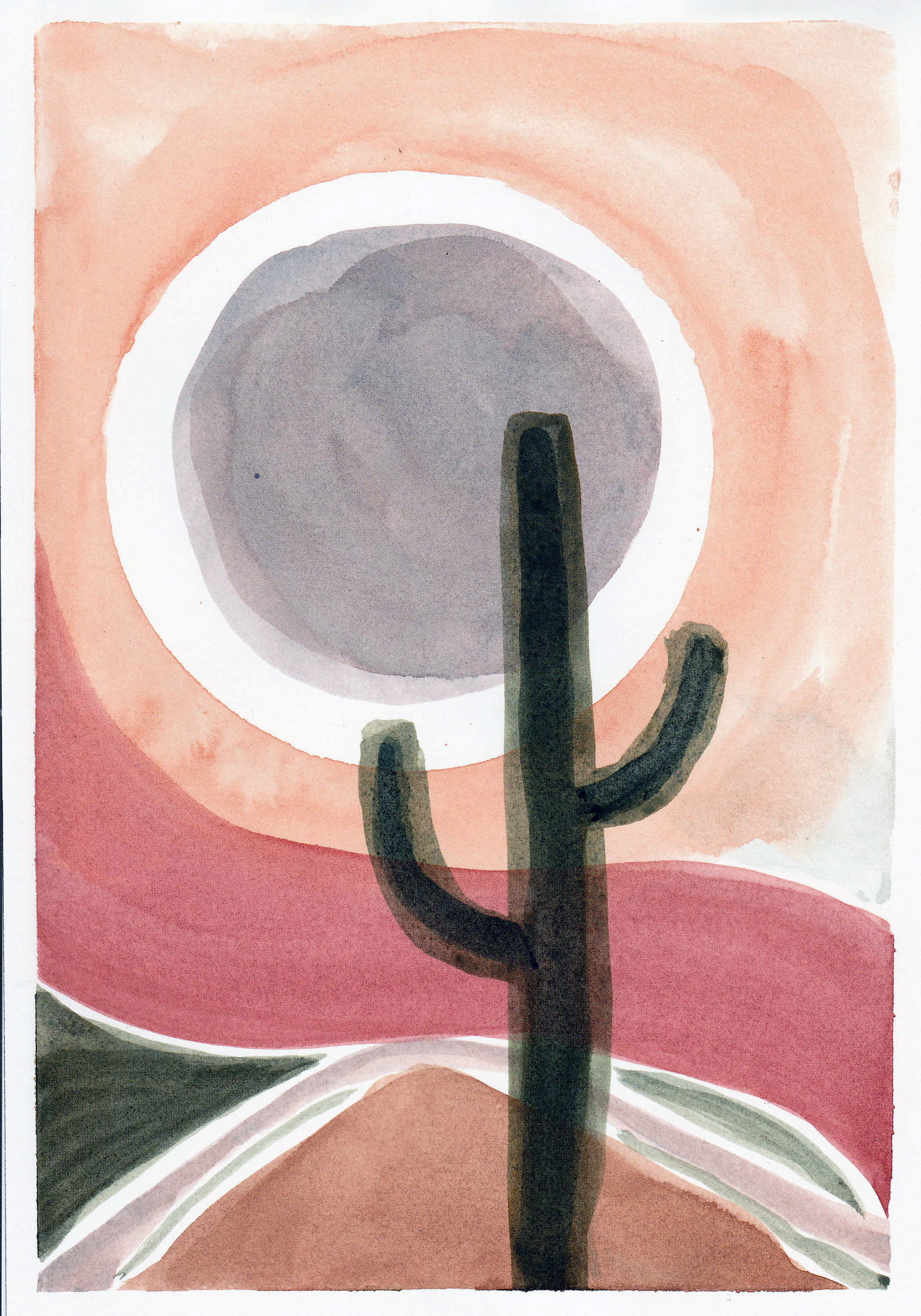 Sonoran Desert, 2026. Watercolor, 10 x 7 inches.