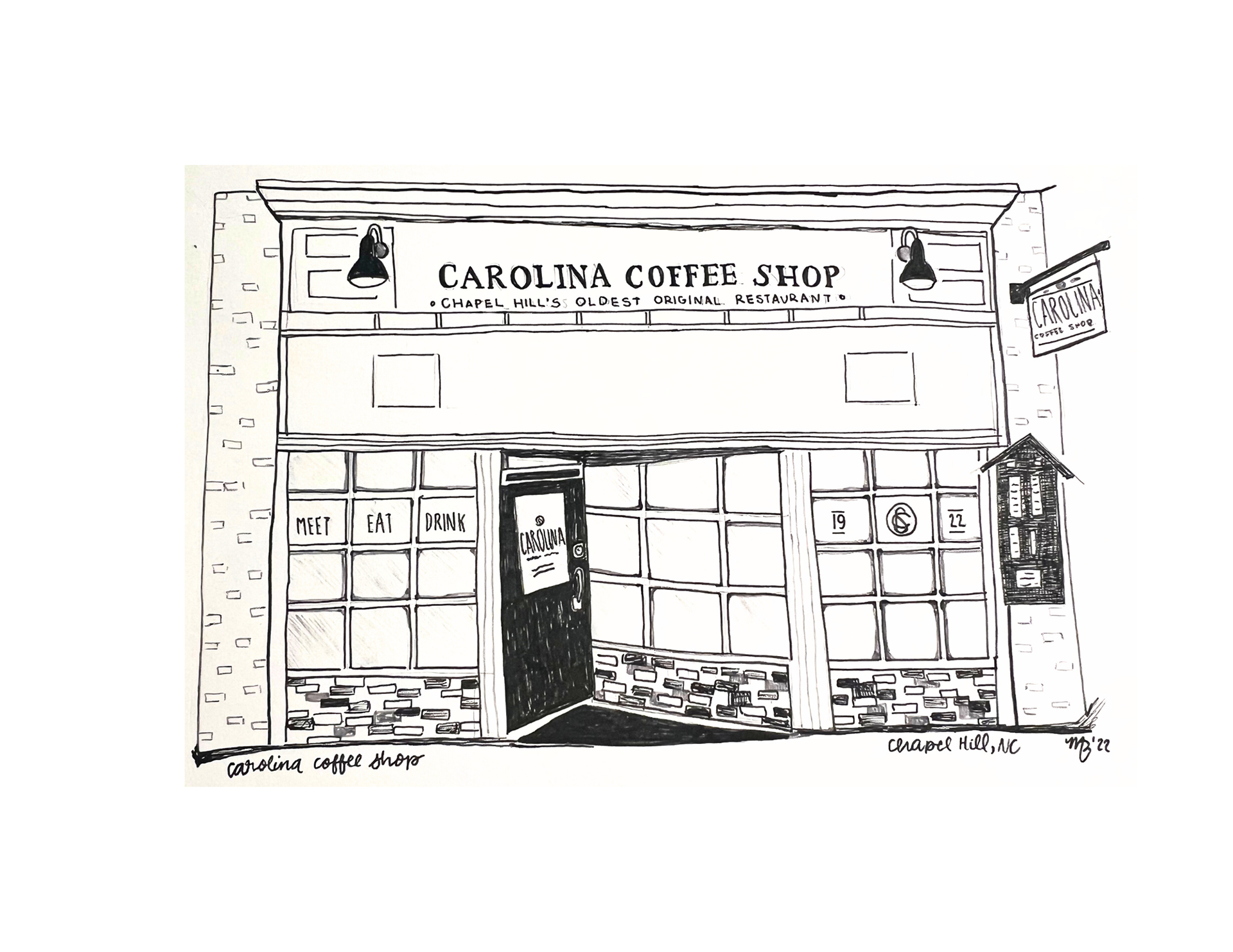 Carolina Coffee Shop Illustration