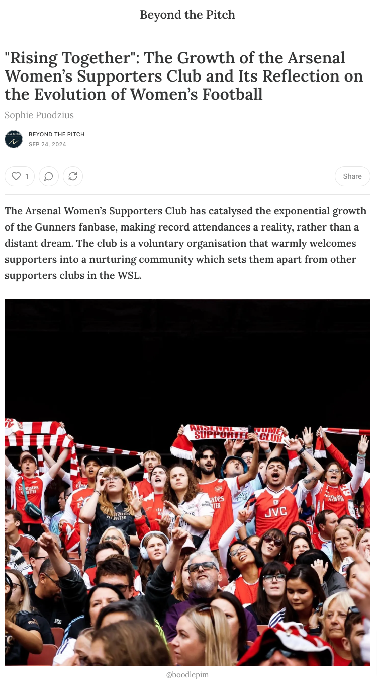 Published in Beyond the pitch