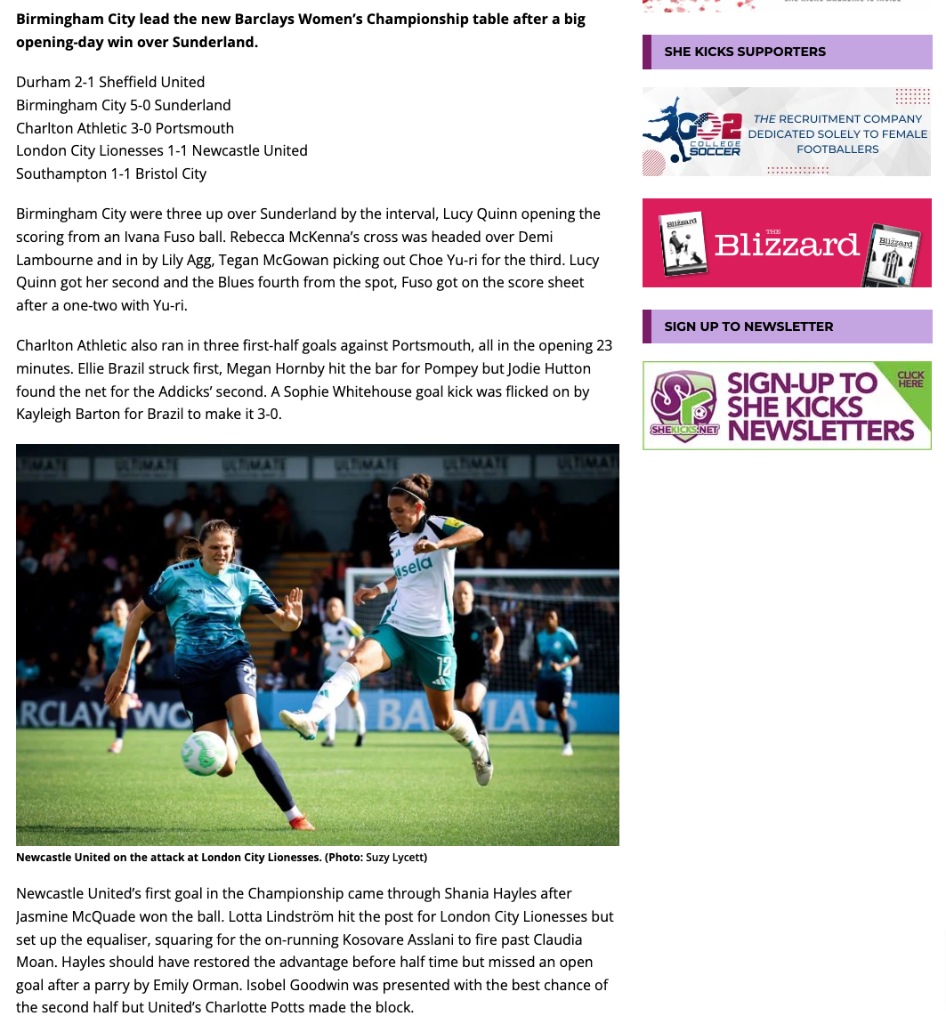 Published in She Kicks
