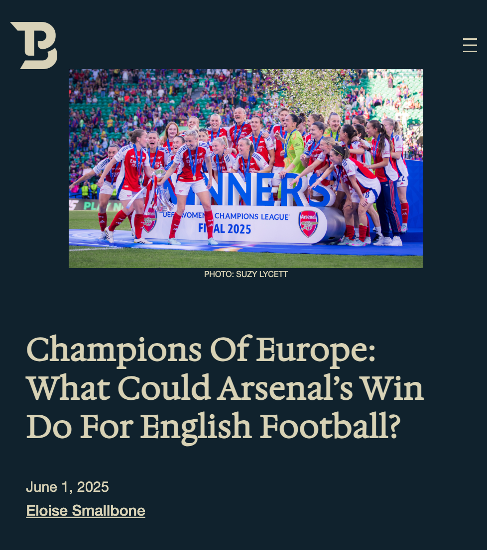 Published in Beyond the Pitch