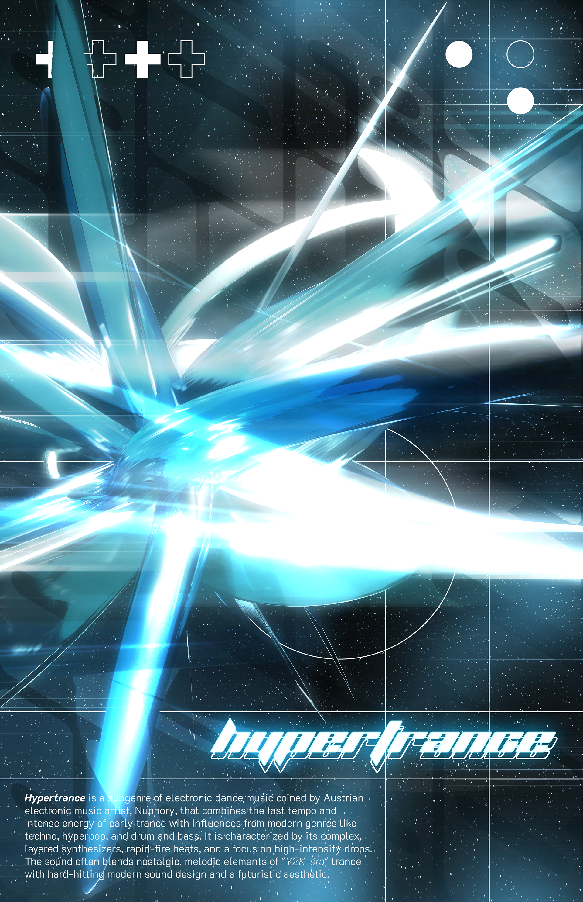 Hypertrance Y2K Metalheart Style Poster