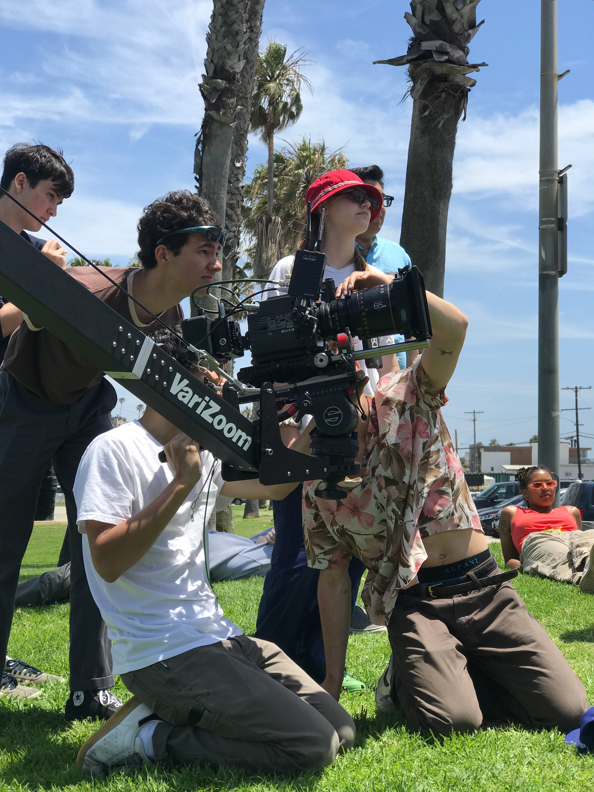 Director Austin Combs Perez with Scripty Christian Nieto and Camera team: Joji Baratelli, Grace Gallagher, Martin Vasquez