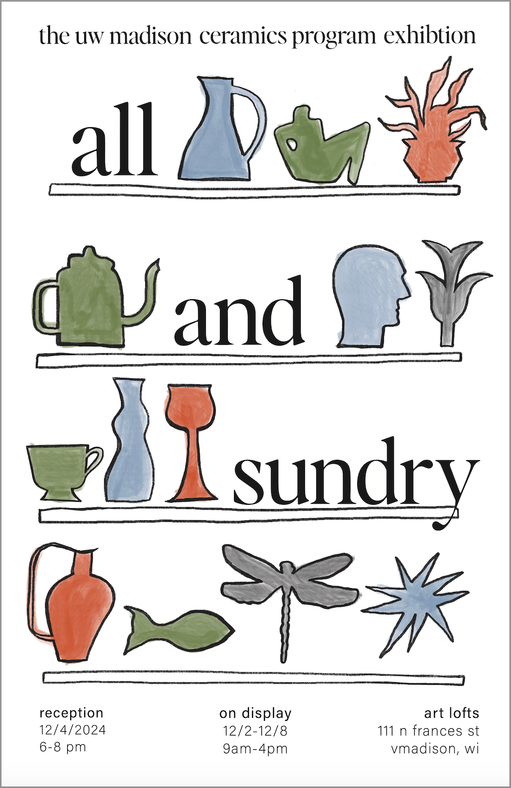 Illustrated exhibition poster: Illustrator, Procreate