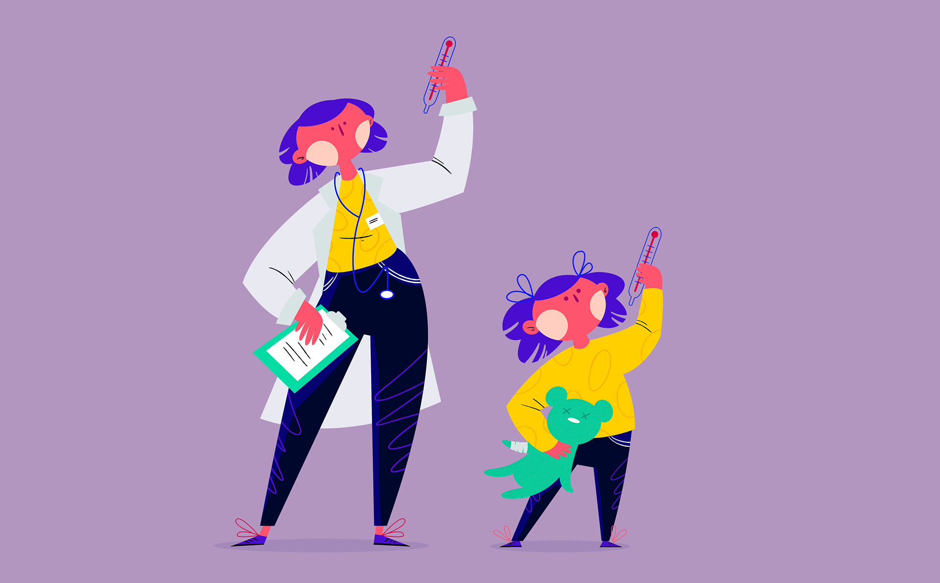 character design, personen, kind, frau, illustration, digital, 2d, wien, österreich